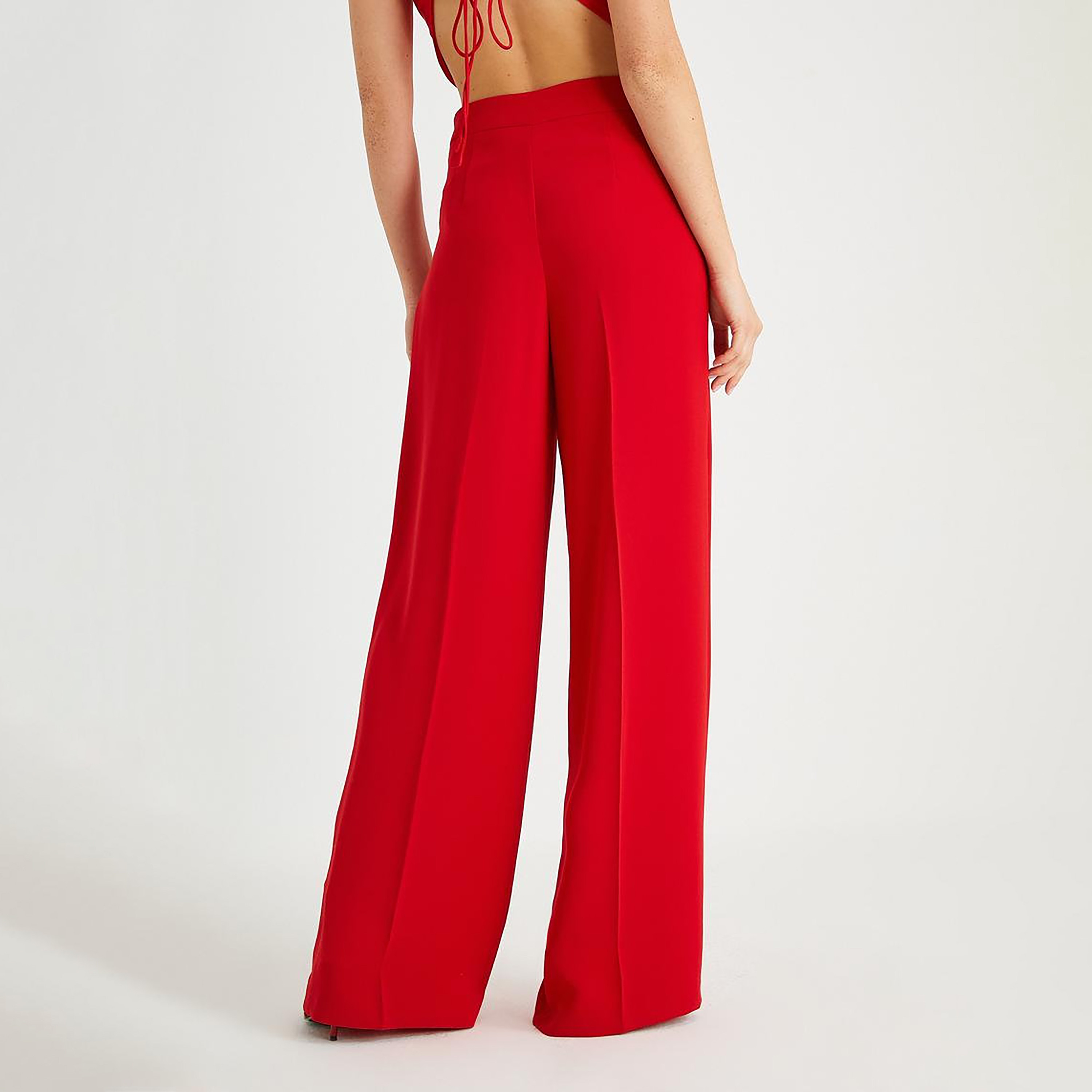 KOTON Regular Fit High-Rise Women's Wide Leg Trousers-women-clothing-trousers-image-4