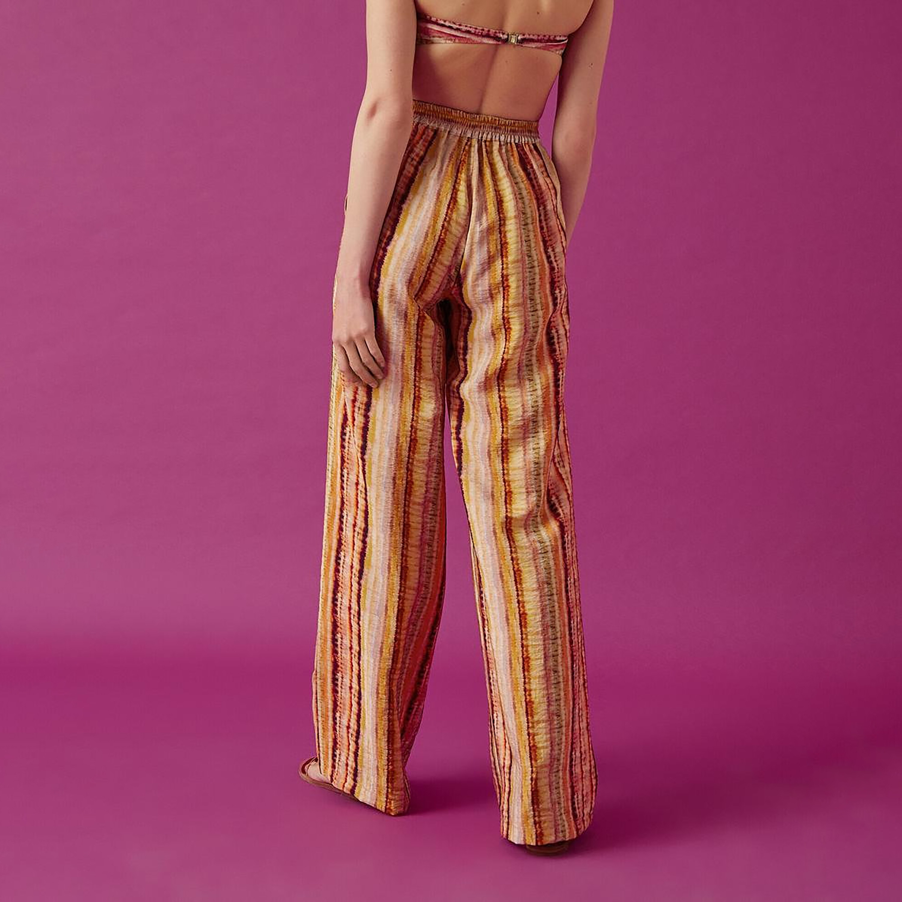 KOTON Regular Fit High-Rise Elasticated Waist Women's Wide Leg Trousers-women-clothing-trousers-image-4