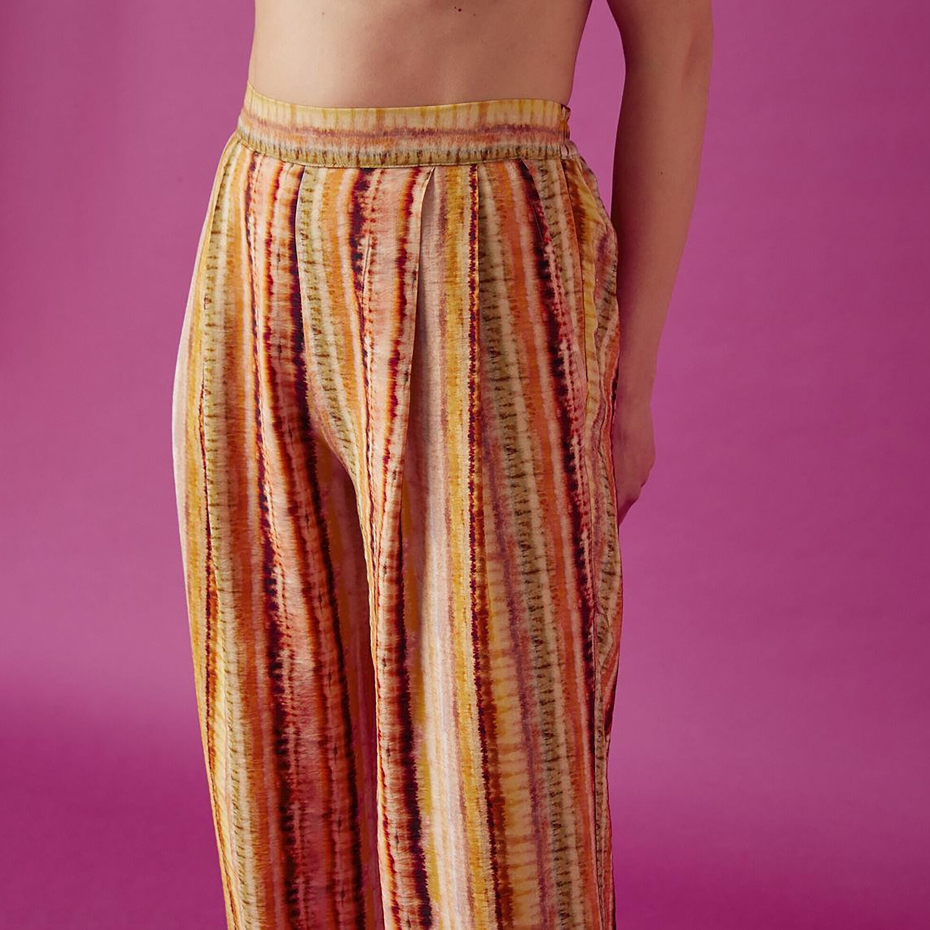 KOTON Regular Fit High-Rise Elasticated Waist Women's Wide Leg Trousers-women-clothing-trousers-image-5