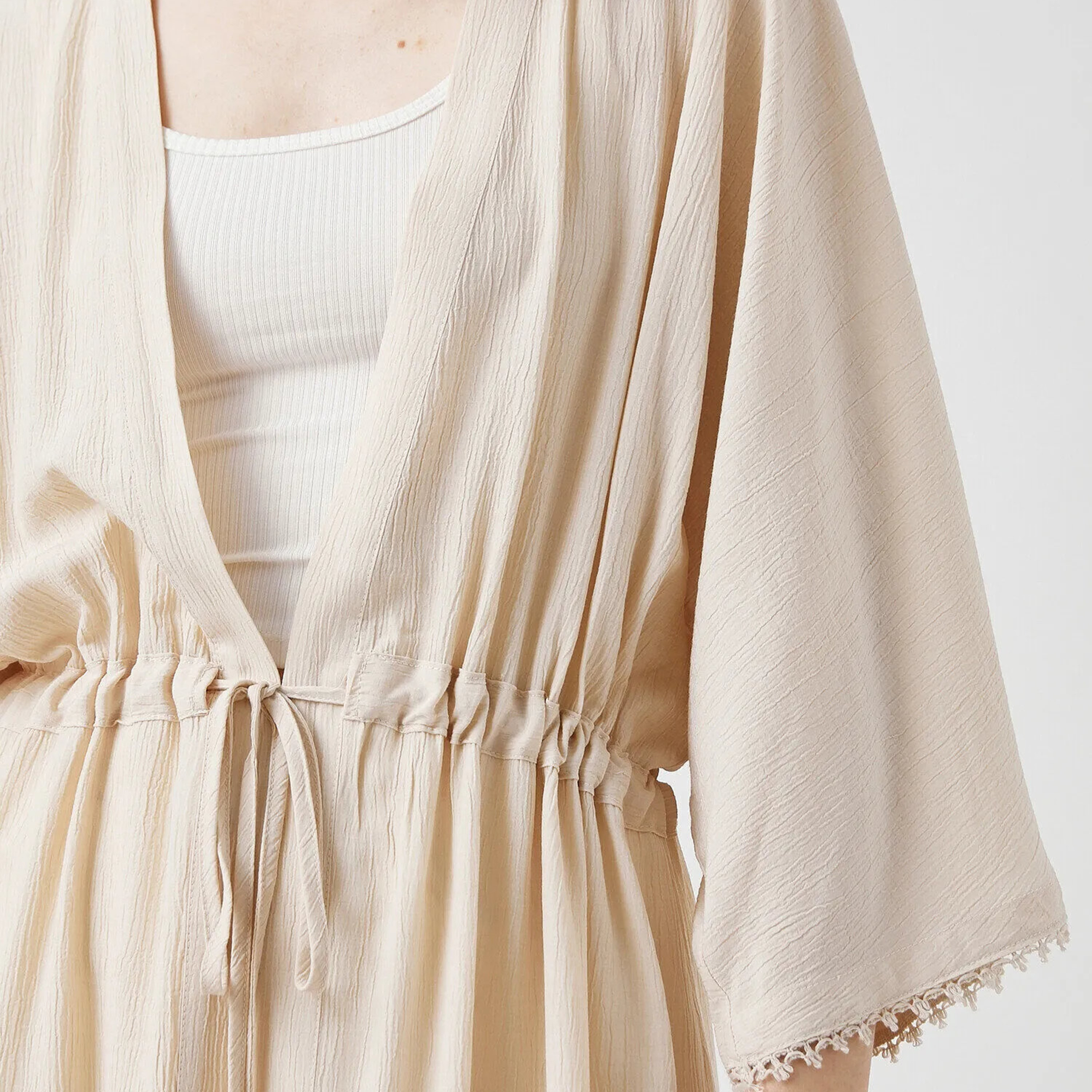 KOTON Beige Women's Kimono-women-clothing-shirtsandblouses-blouses-image-5
