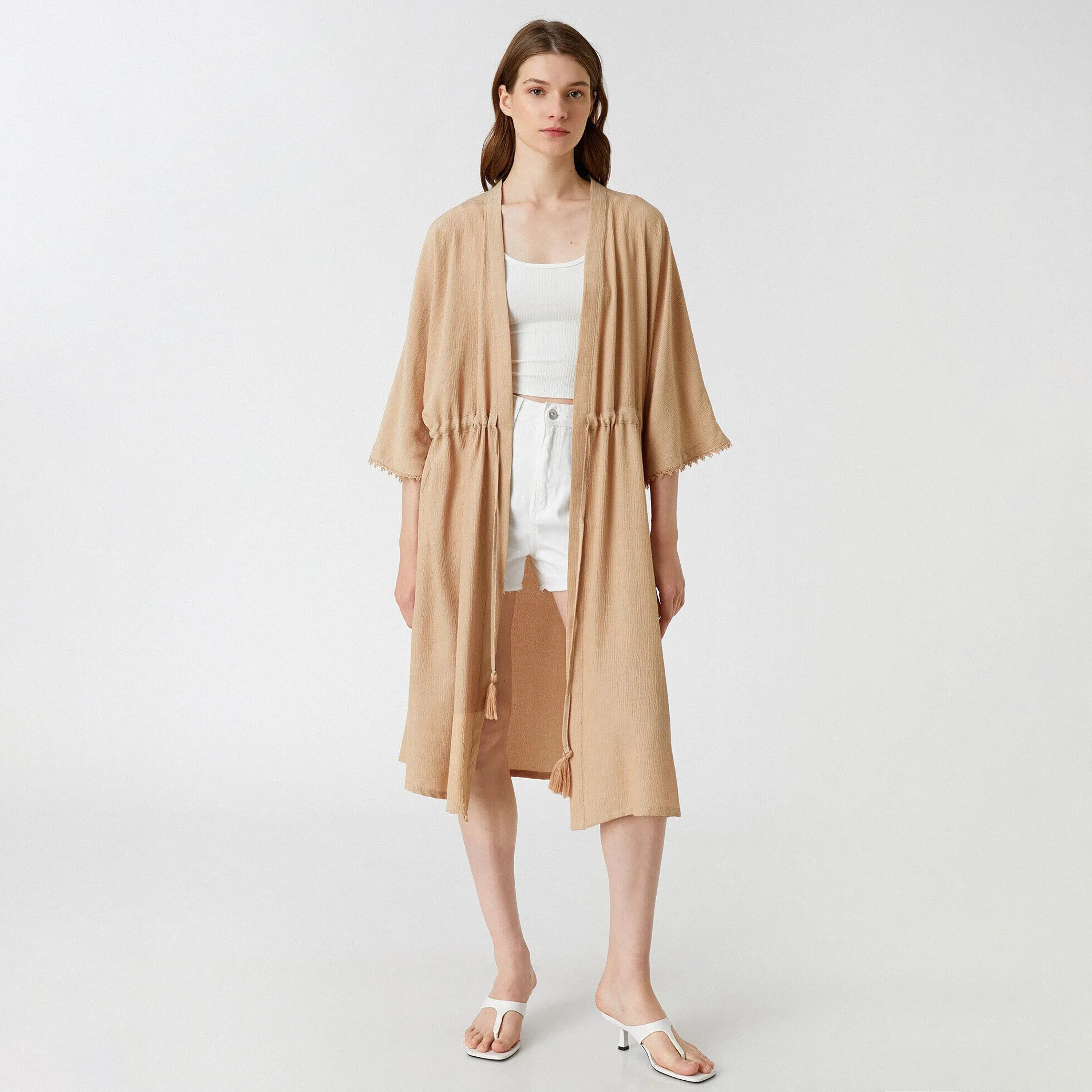 كيمونو باللون البني للنساء من كوتون-women-clothing-shirtsandblouses-blouses-image-1