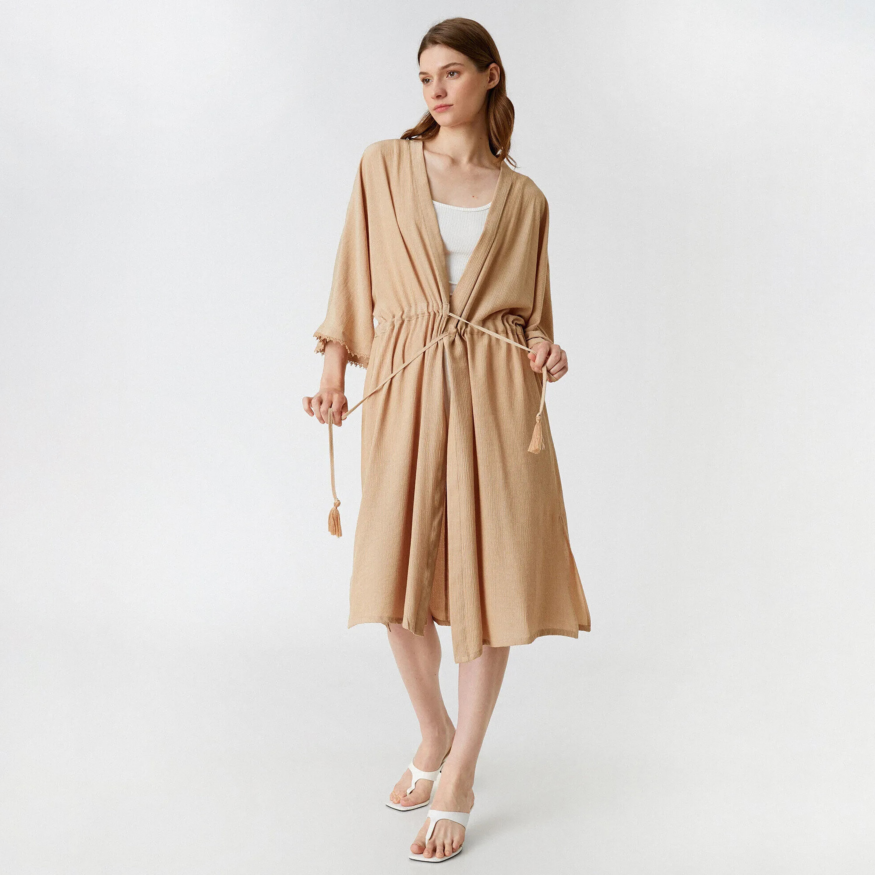 كيمونو باللون البني للنساء من كوتون-women-clothing-shirtsandblouses-blouses-image-2