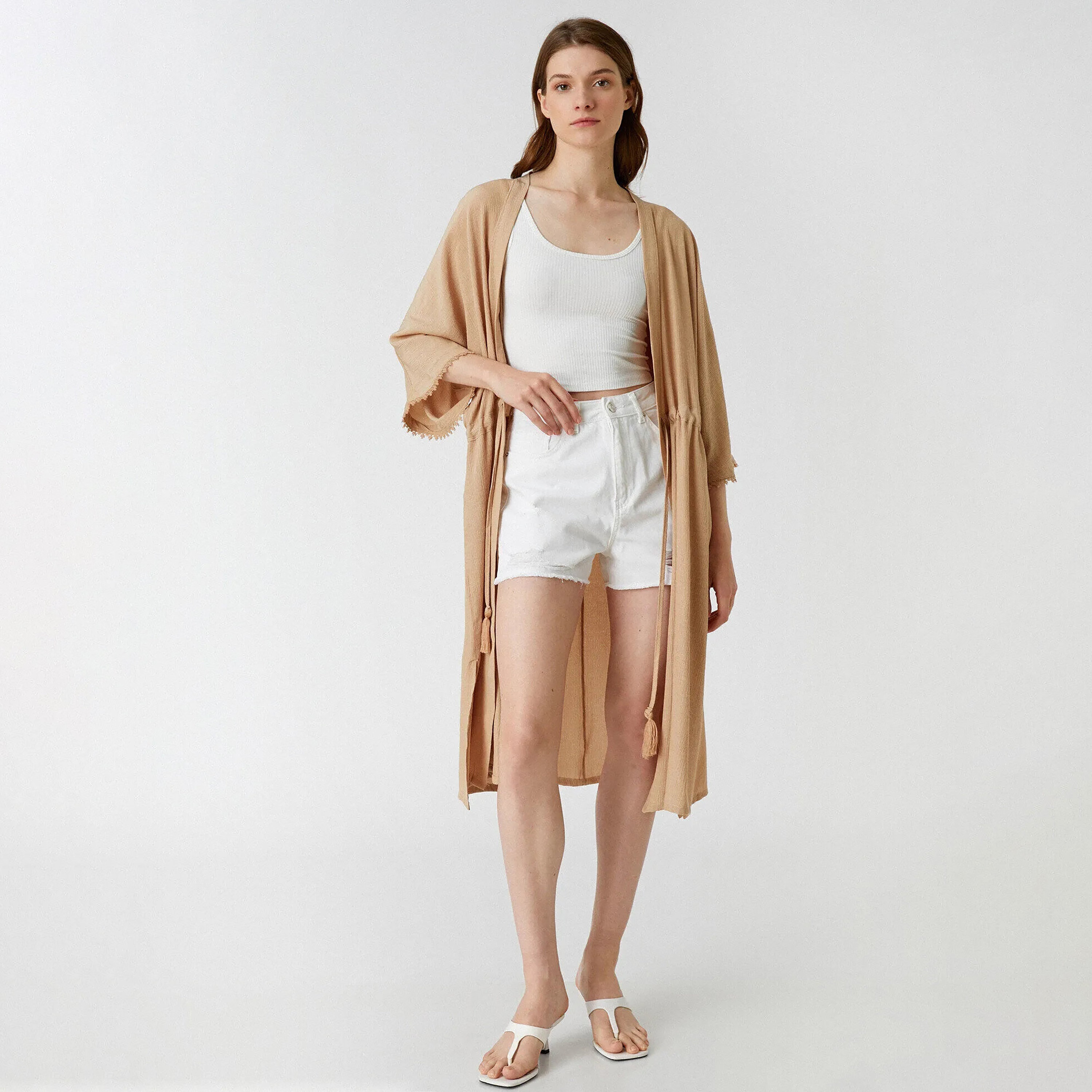 كيمونو باللون البني للنساء من كوتون-women-clothing-shirtsandblouses-blouses-image-3