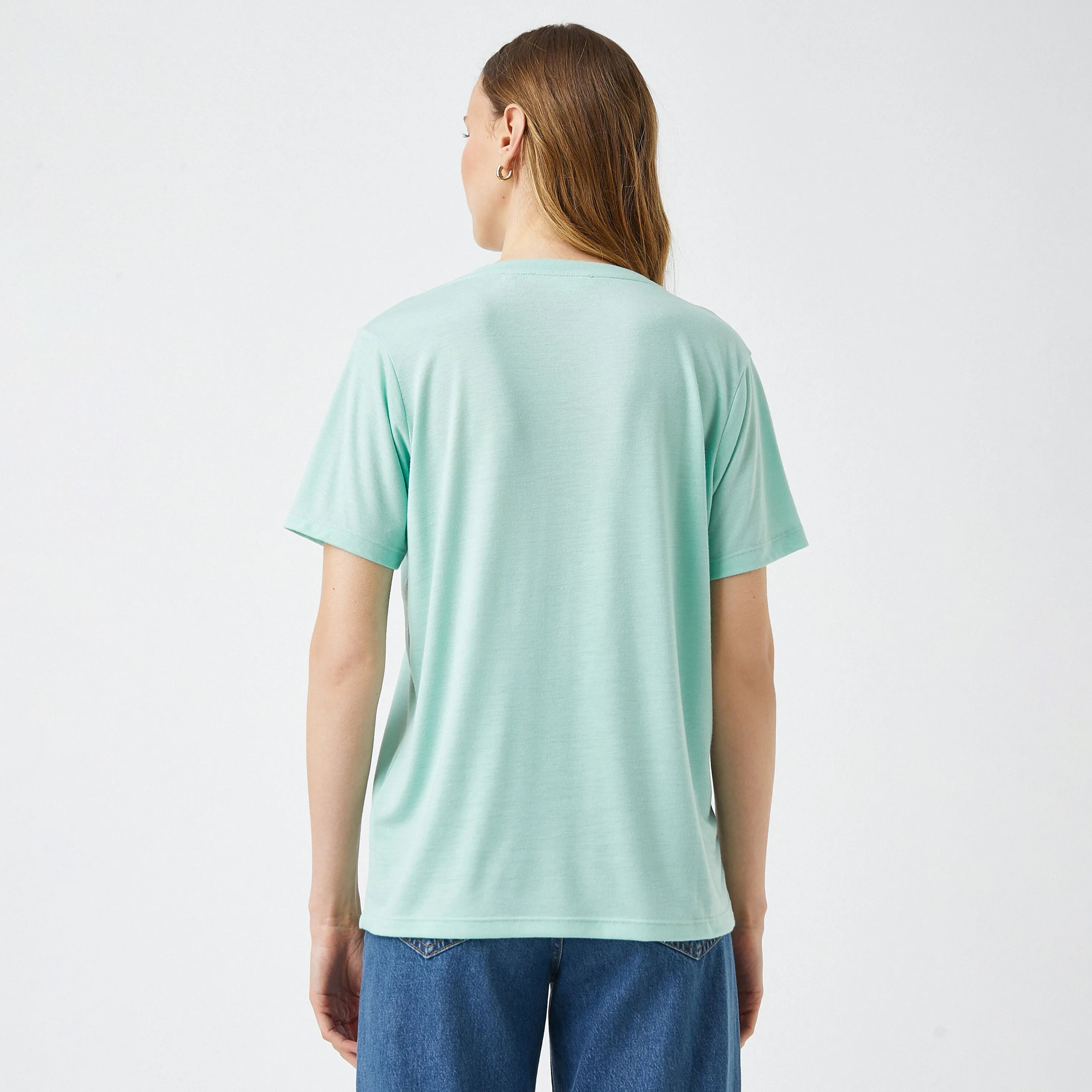 KOTON Green Graphic Print Women's T-Shirt-women-clothing-tshirts-image-3