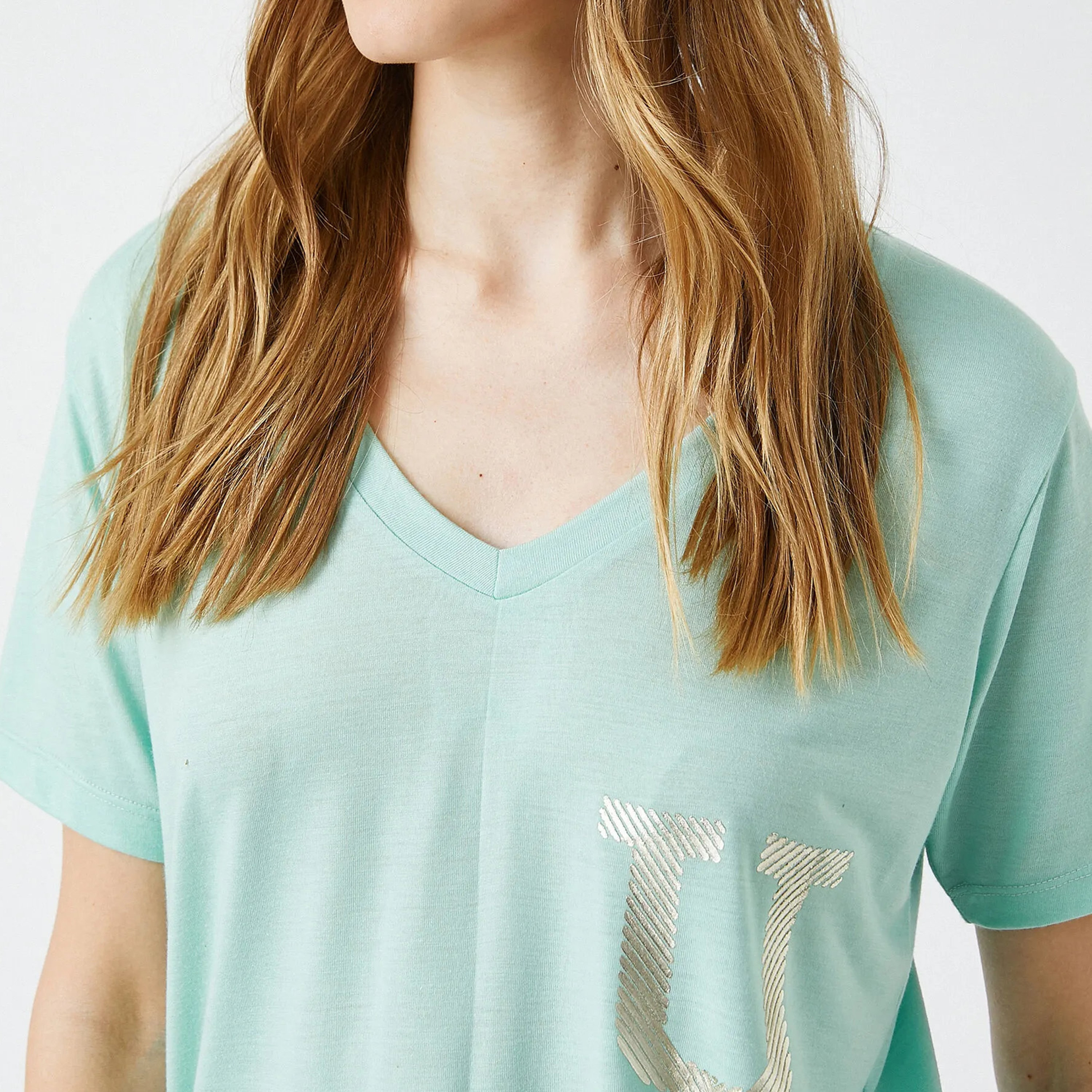 تيشرت بطبعة جرافيك باللون الأخضر للنساء من كوتون-women-clothing-tshirts-image-4