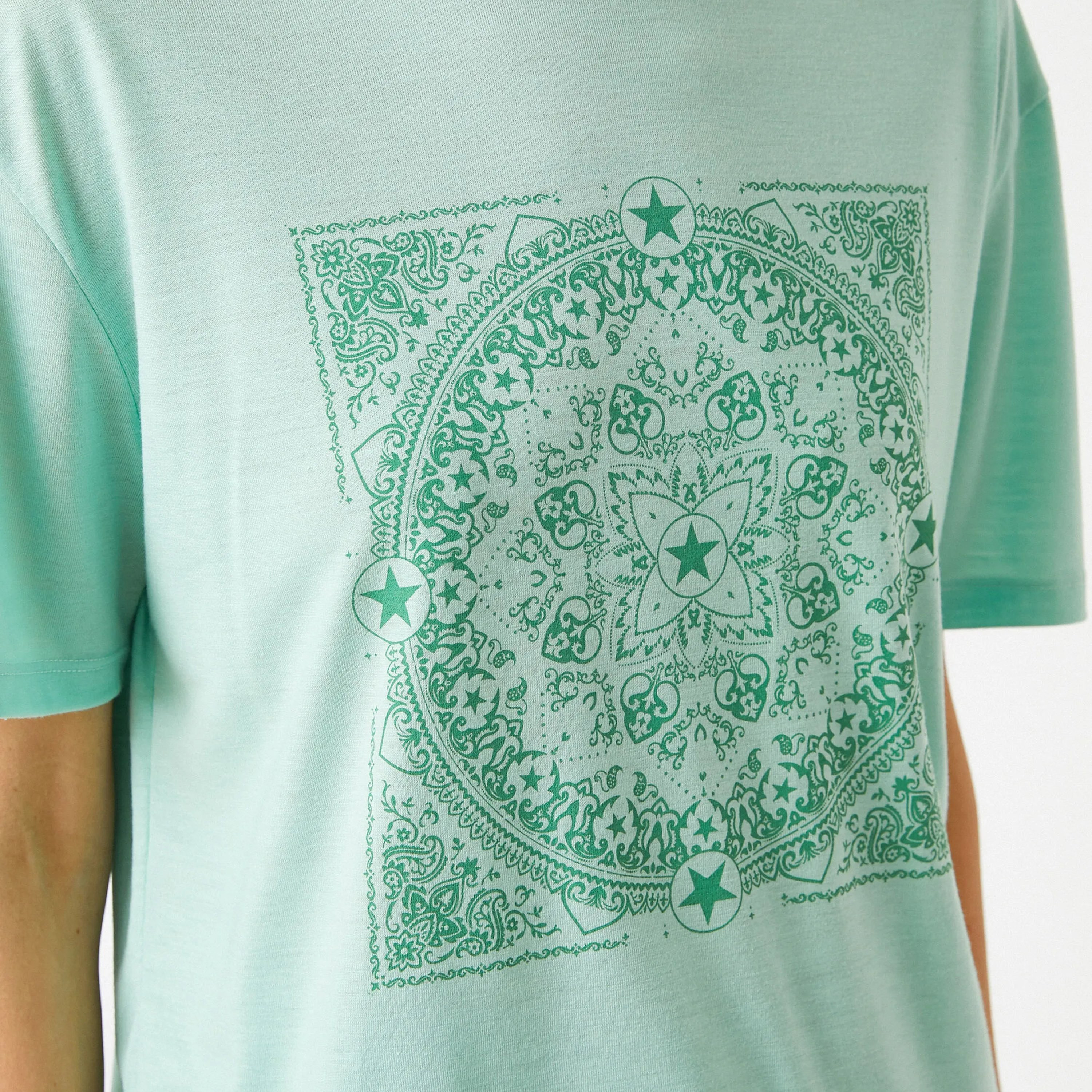KOTON Green Mandala Print Women's T-Shirt-women-clothing-tshirts-image-5