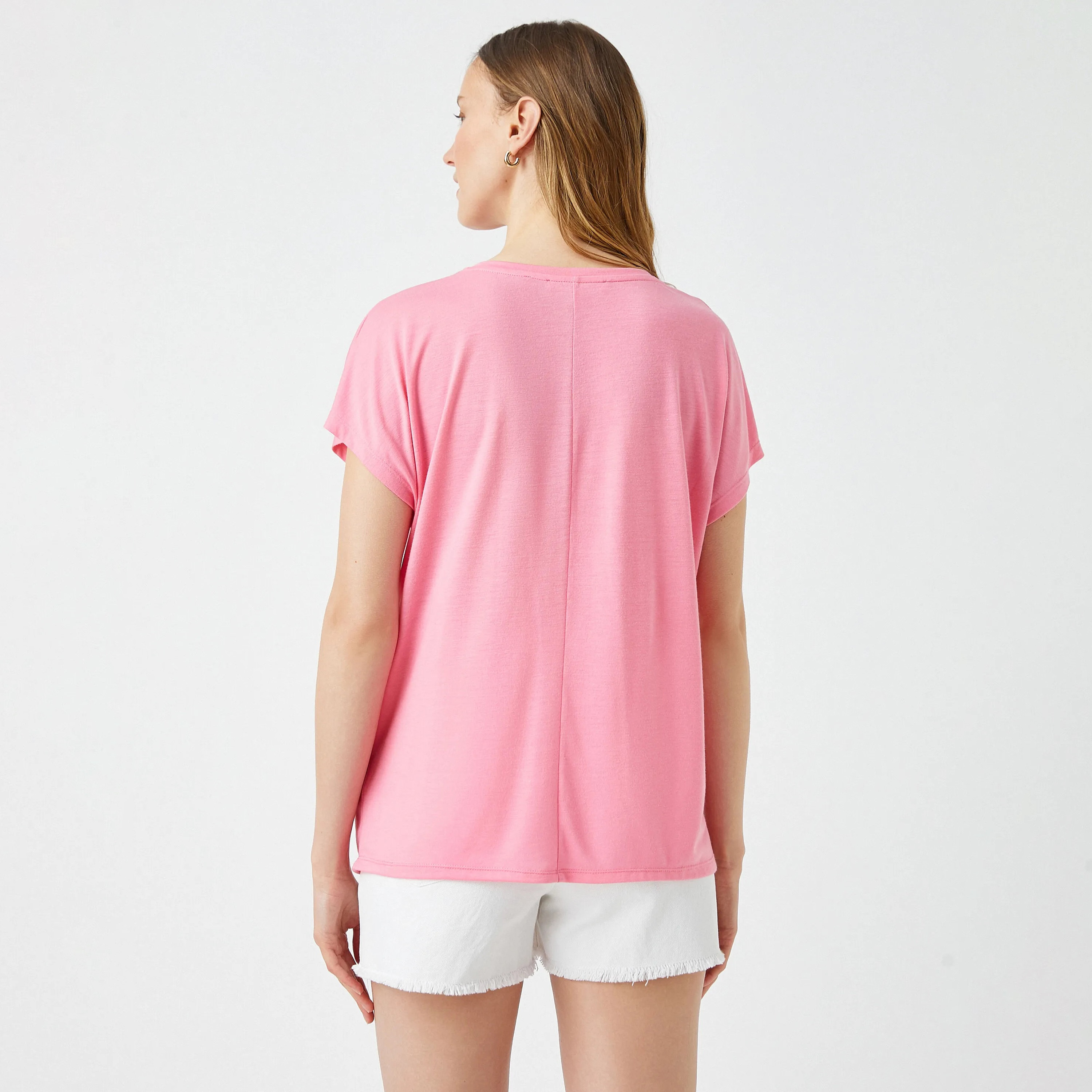 KOTON Pink Graphic Watermelon Print Women's T-Shirt-women-clothing-tshirts-image-3