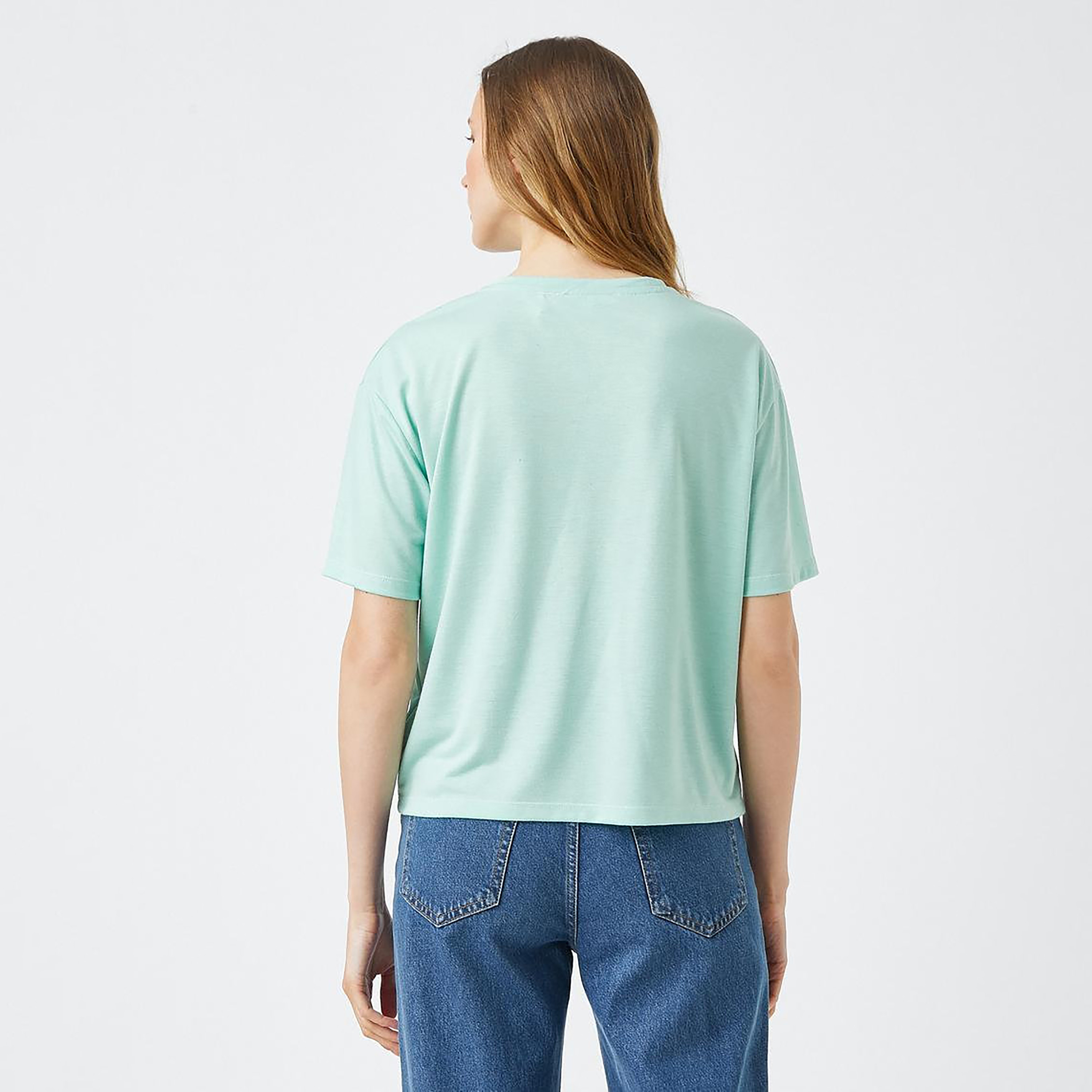 KOTON Green Graphic Grape Print Women's T-Shirt-women-clothing-tshirts-image-3