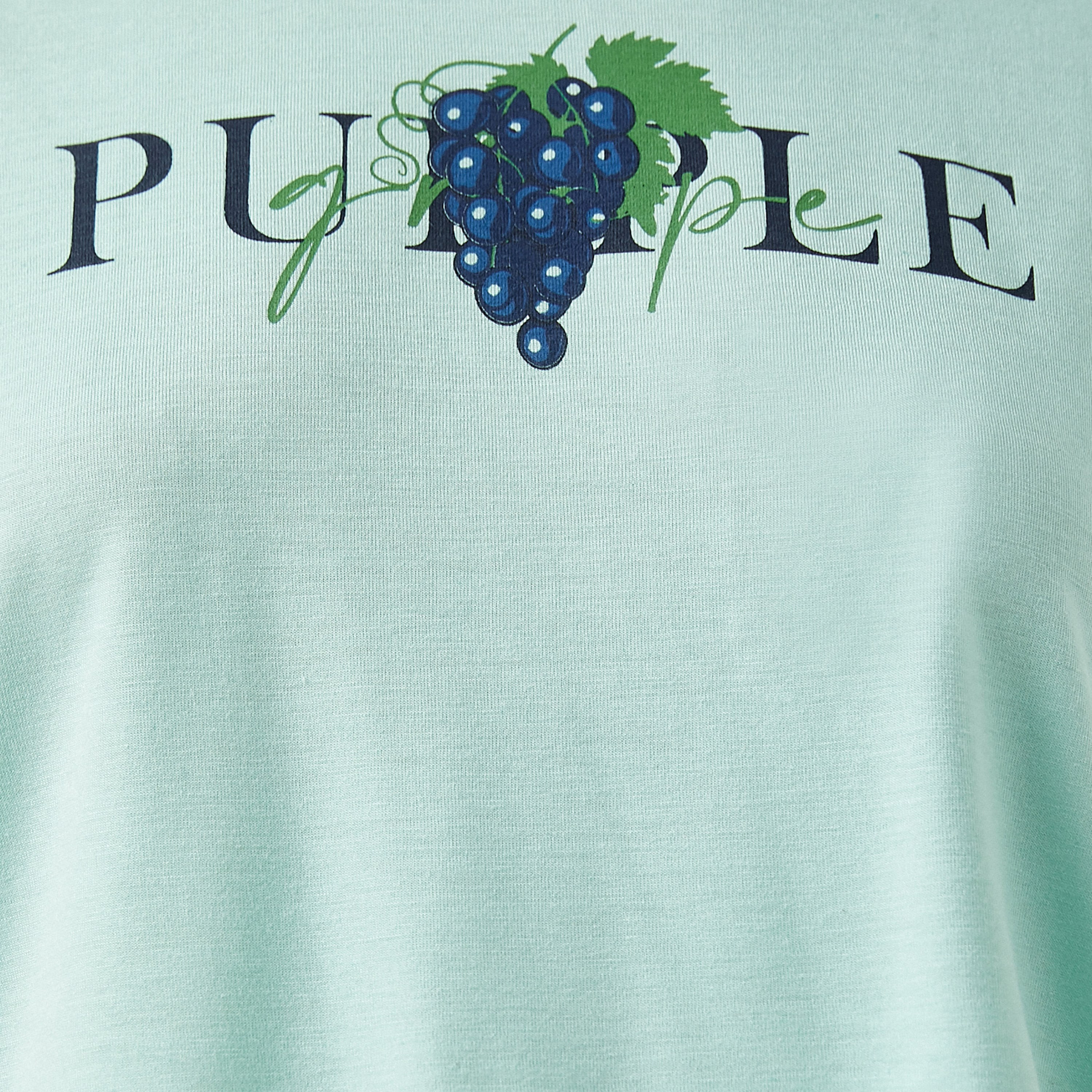 KOTON Green Graphic Grape Print Women's T-Shirt-women-clothing-tshirts-image-6