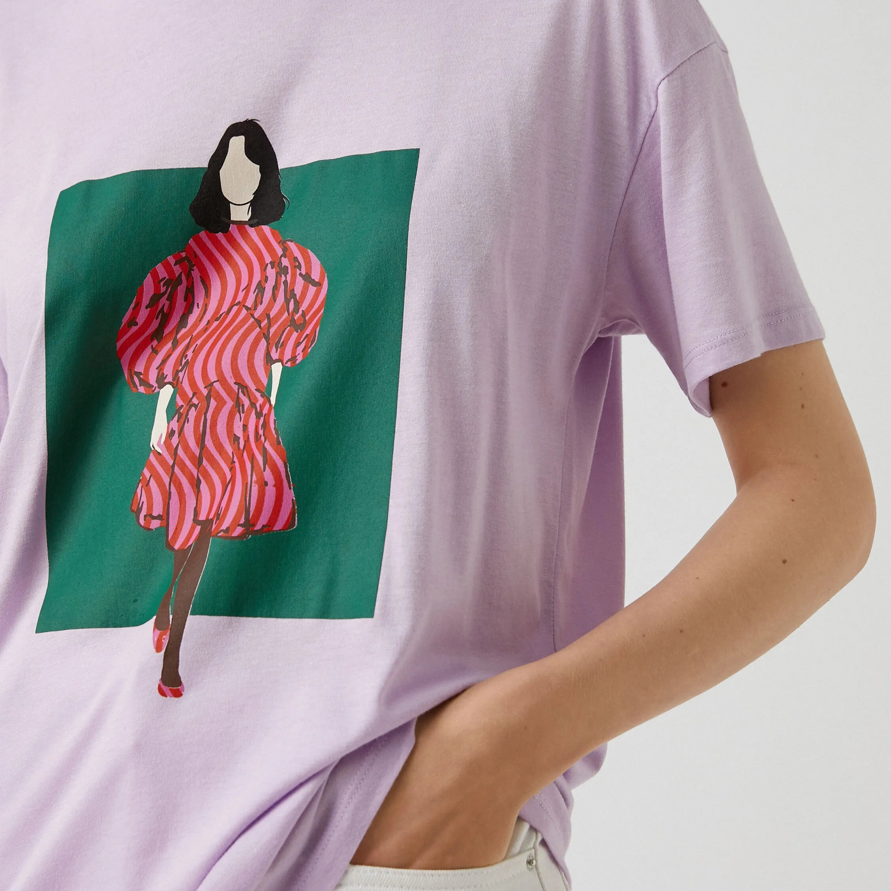 KOTON Purple Graphic Print Women's T-Shirt-women-clothing-tshirts-image-5