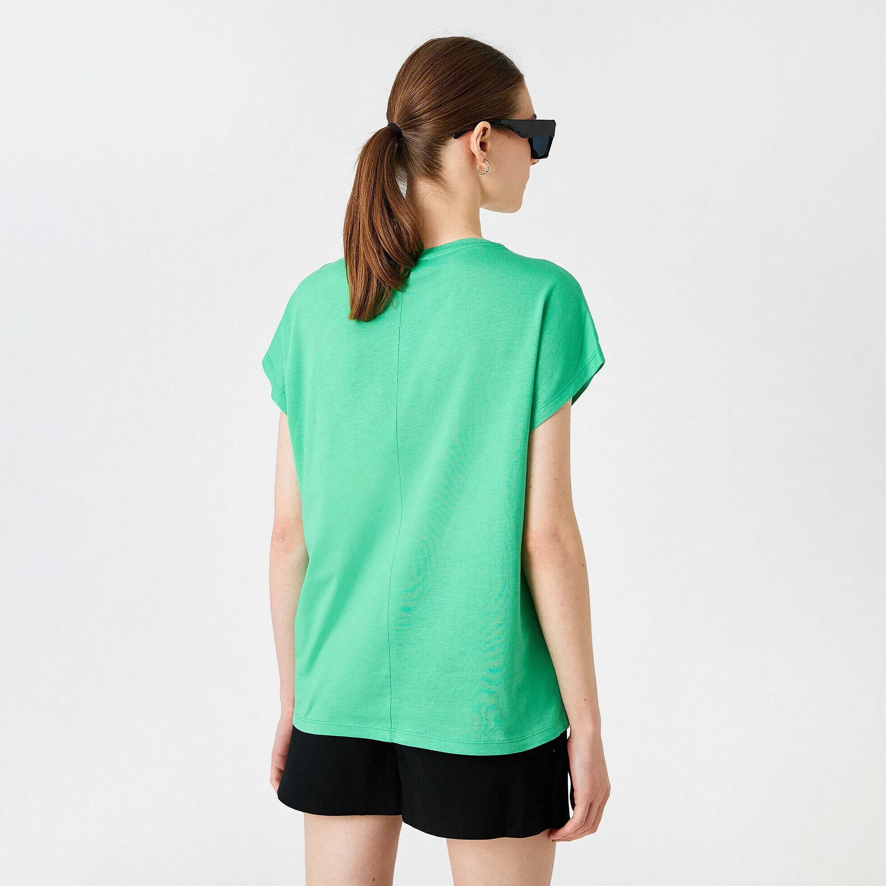 KOTON Green Graphic Print Women's T-Shirt-women-clothing-tshirts-image-3