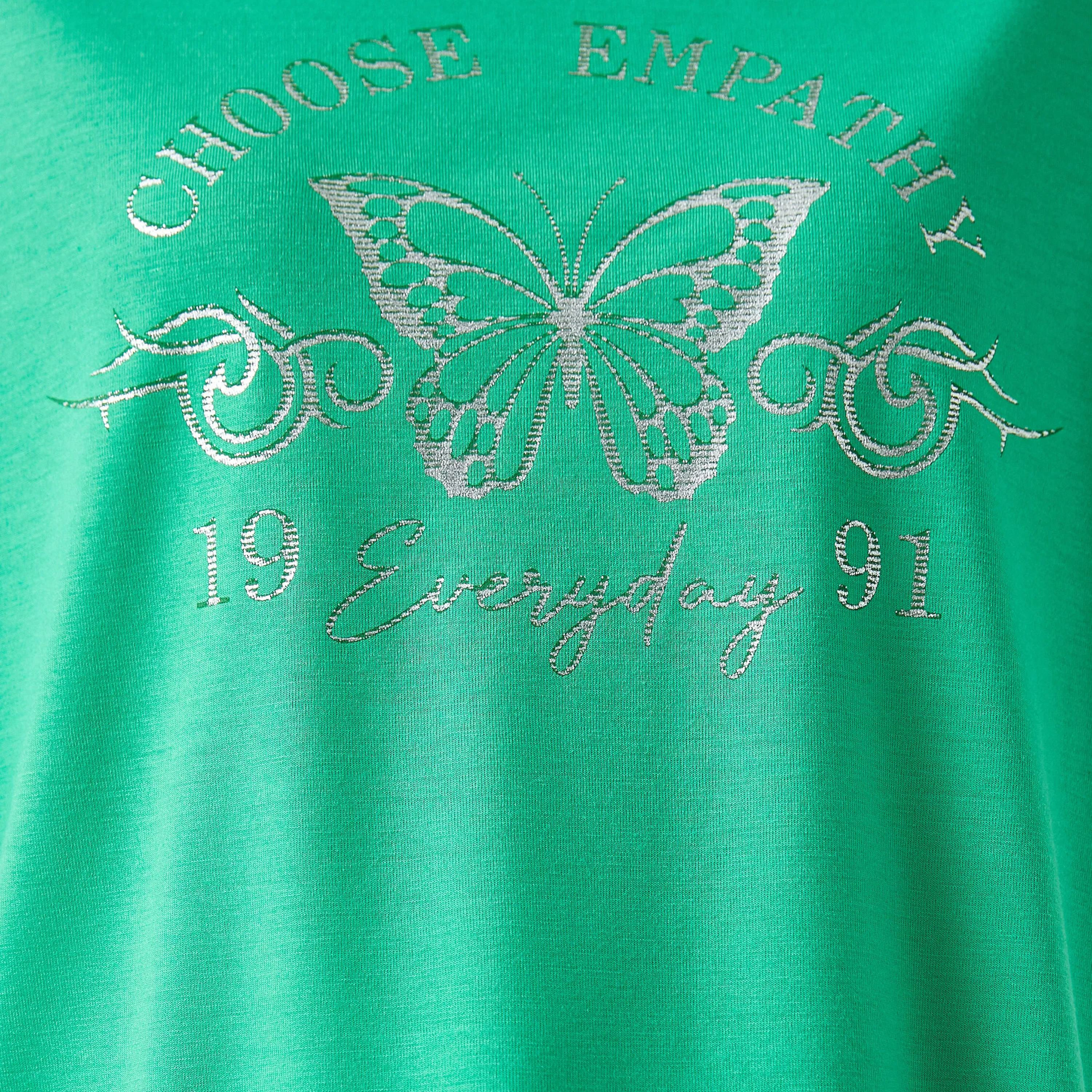 KOTON Green Graphic Butterfly Print Women's T-Shirt-women-clothing-tshirts-image-6