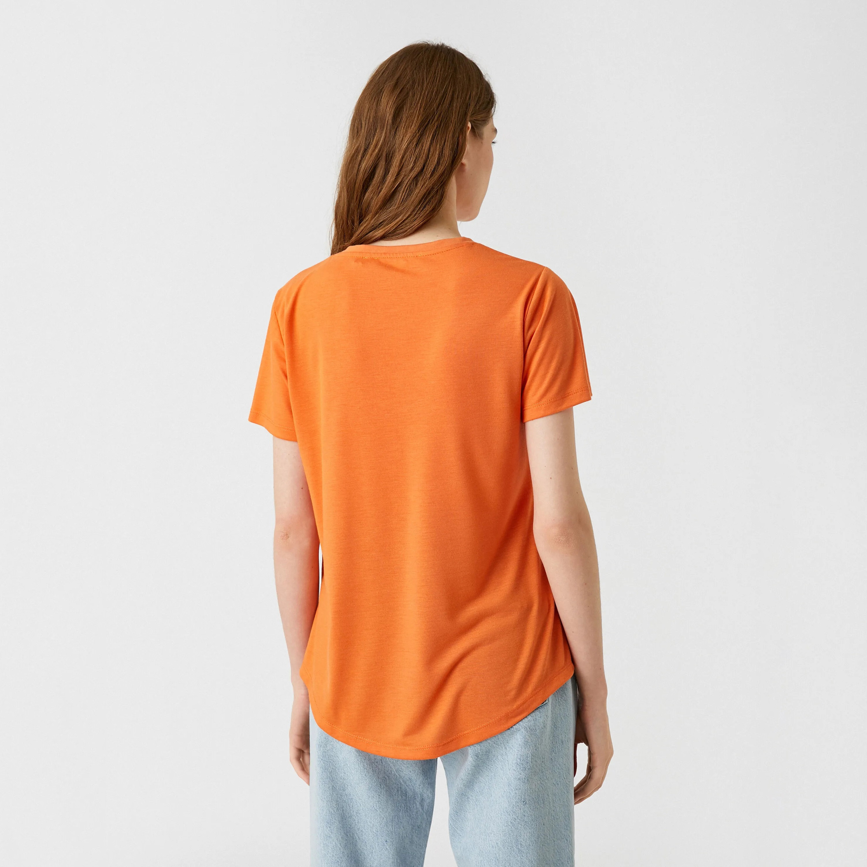 KOTON Orange Graphic Print Women's T-Shirt-women-clothing-tshirts-image-3