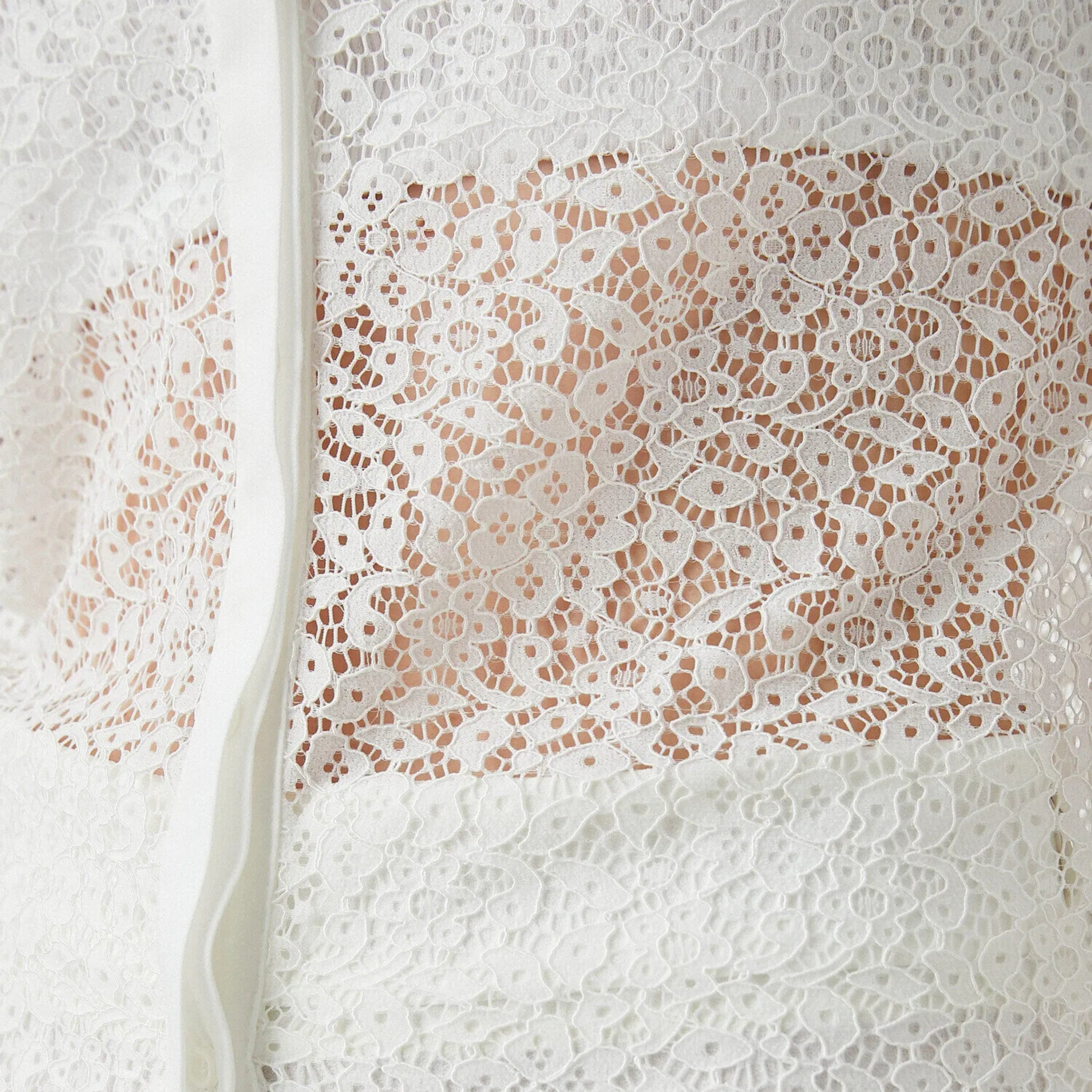 KOTON White Floral Lace Collared Women's Shirt-women-clothing-shirtsandblouses-shirts-image-6