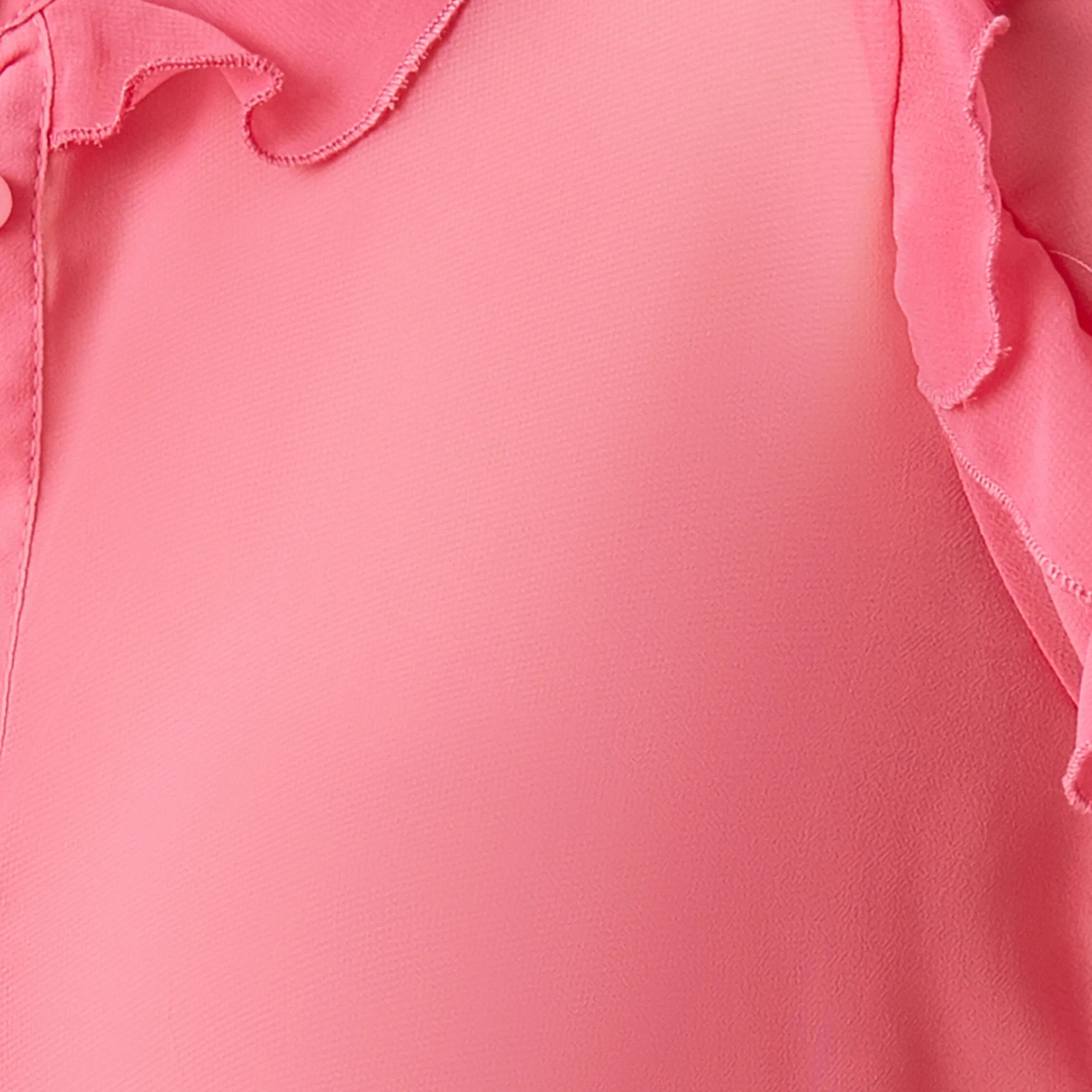 بلوزة بأكمام مكشكشة وياقة صينية باللون الوردي للنساء من كوتون-women-clothing-shirtsandblouses-blouses-image-6