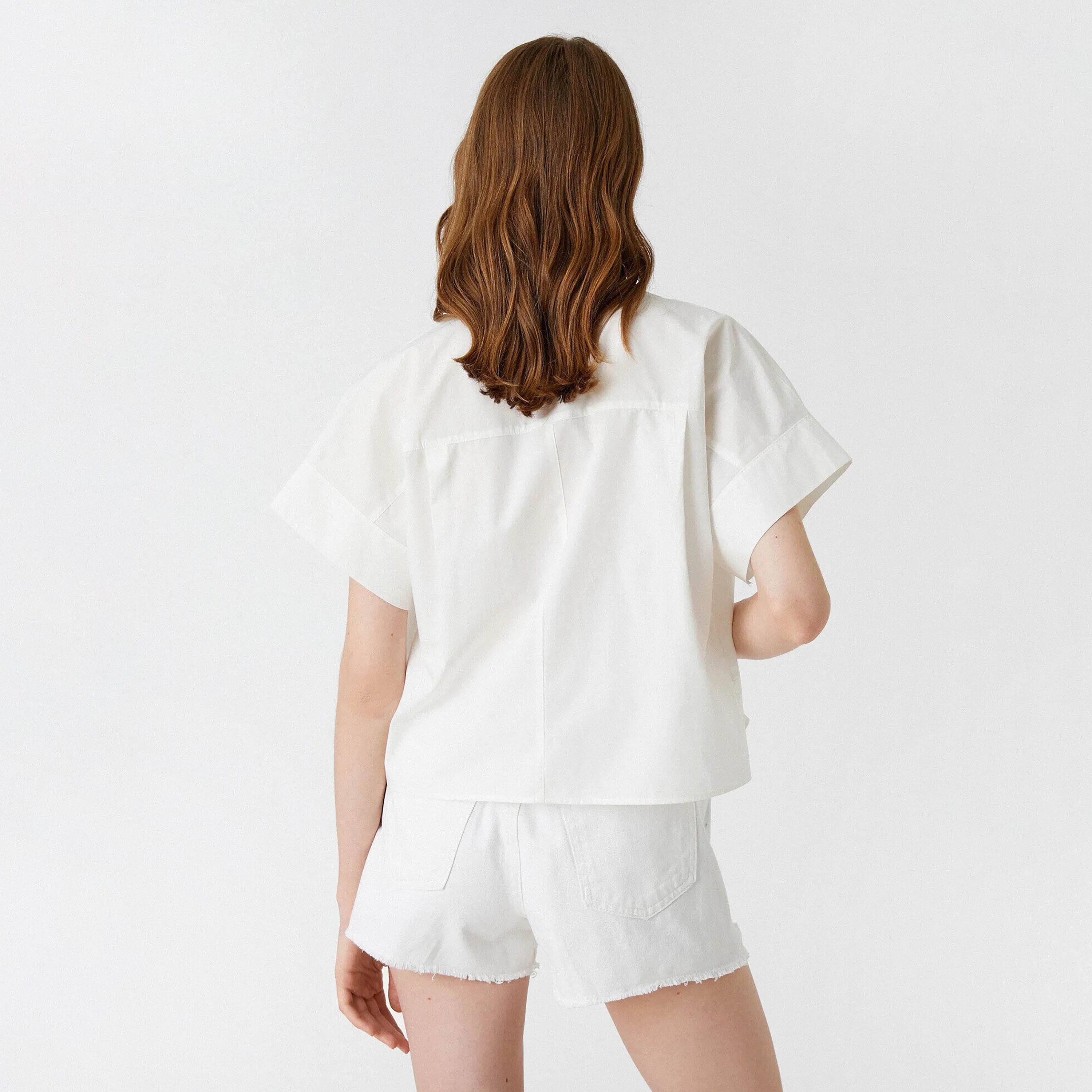 KOTON White Cotton Collared Women's Shirt-women-clothing-shirtsandblouses-shirts-image-4