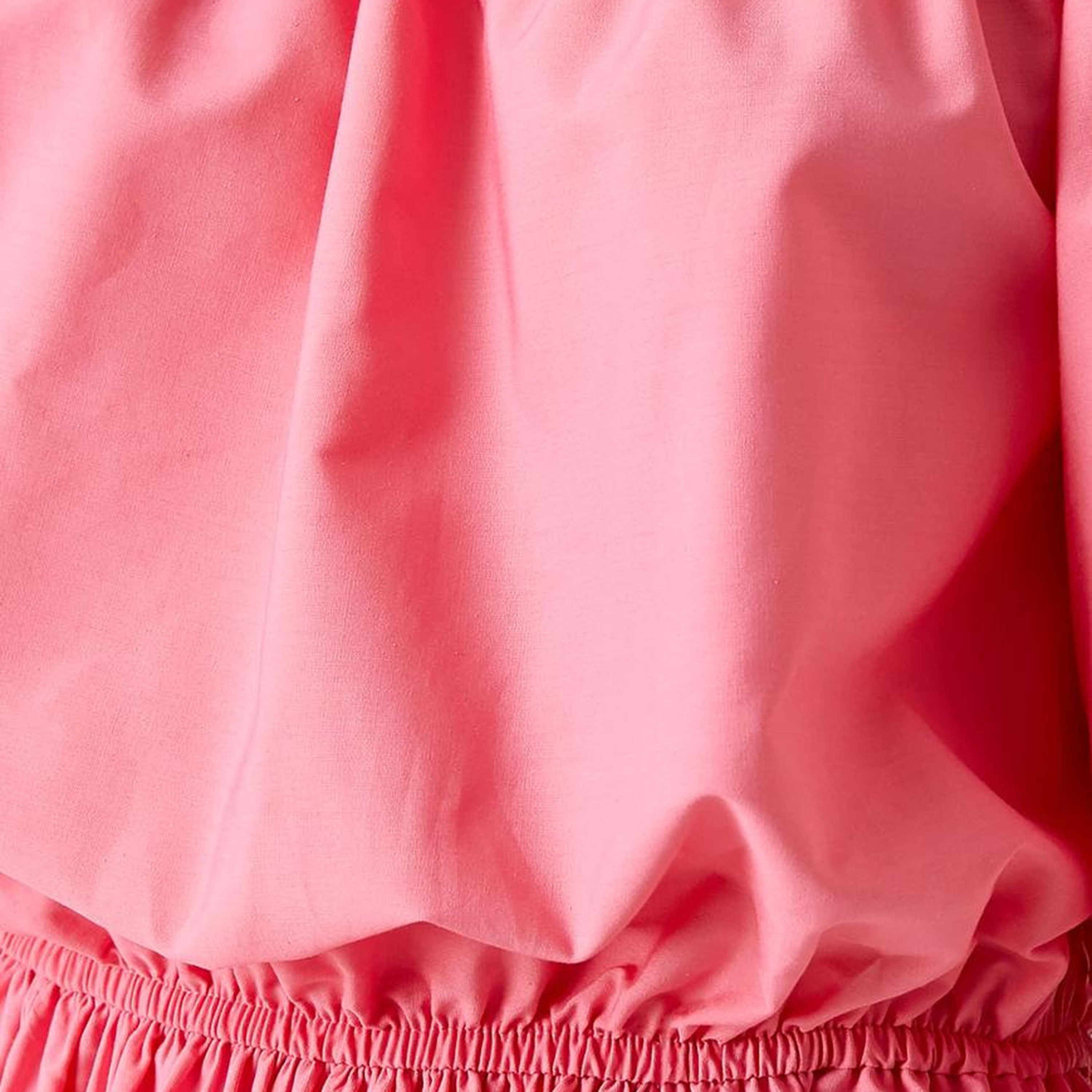 فستان ميني متعدد الطبقات بأكتاف مكشوفة وأكمام منتفخة باللون الوردي للنساء من كوتون-women-clothing-dresses-image-6