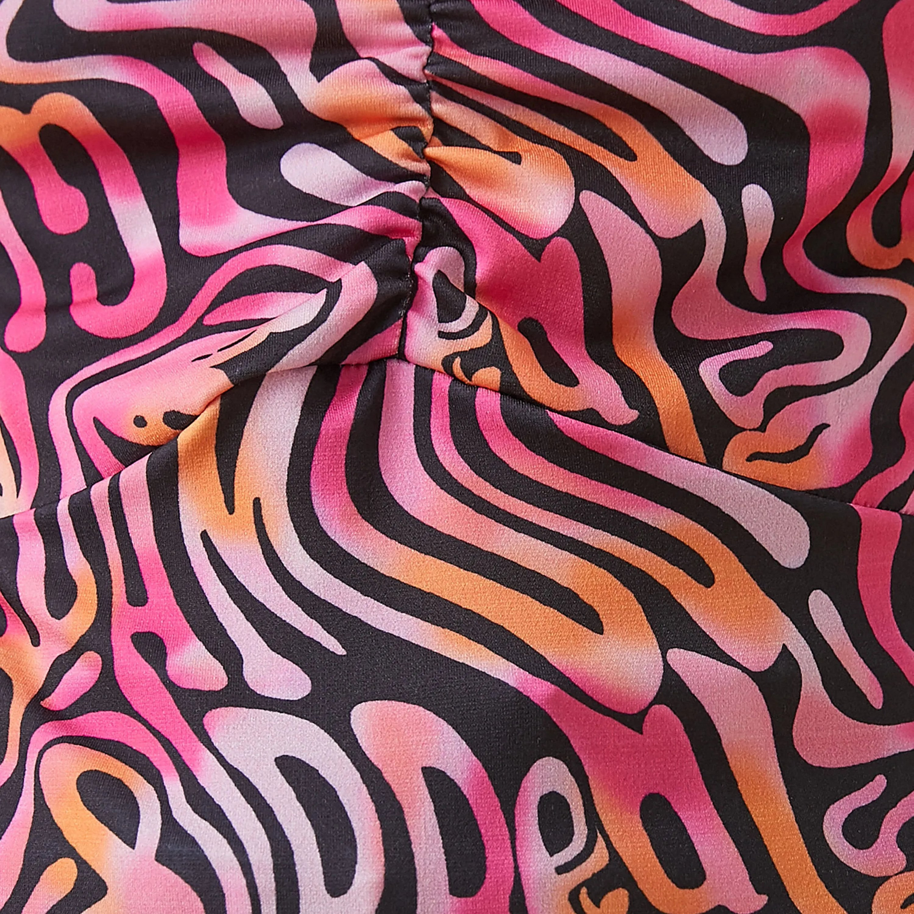 KOTON Pink Abstract Print Keyhole Neck Women's Top-women-clothing-shirtsandblouses-blouses-image-6