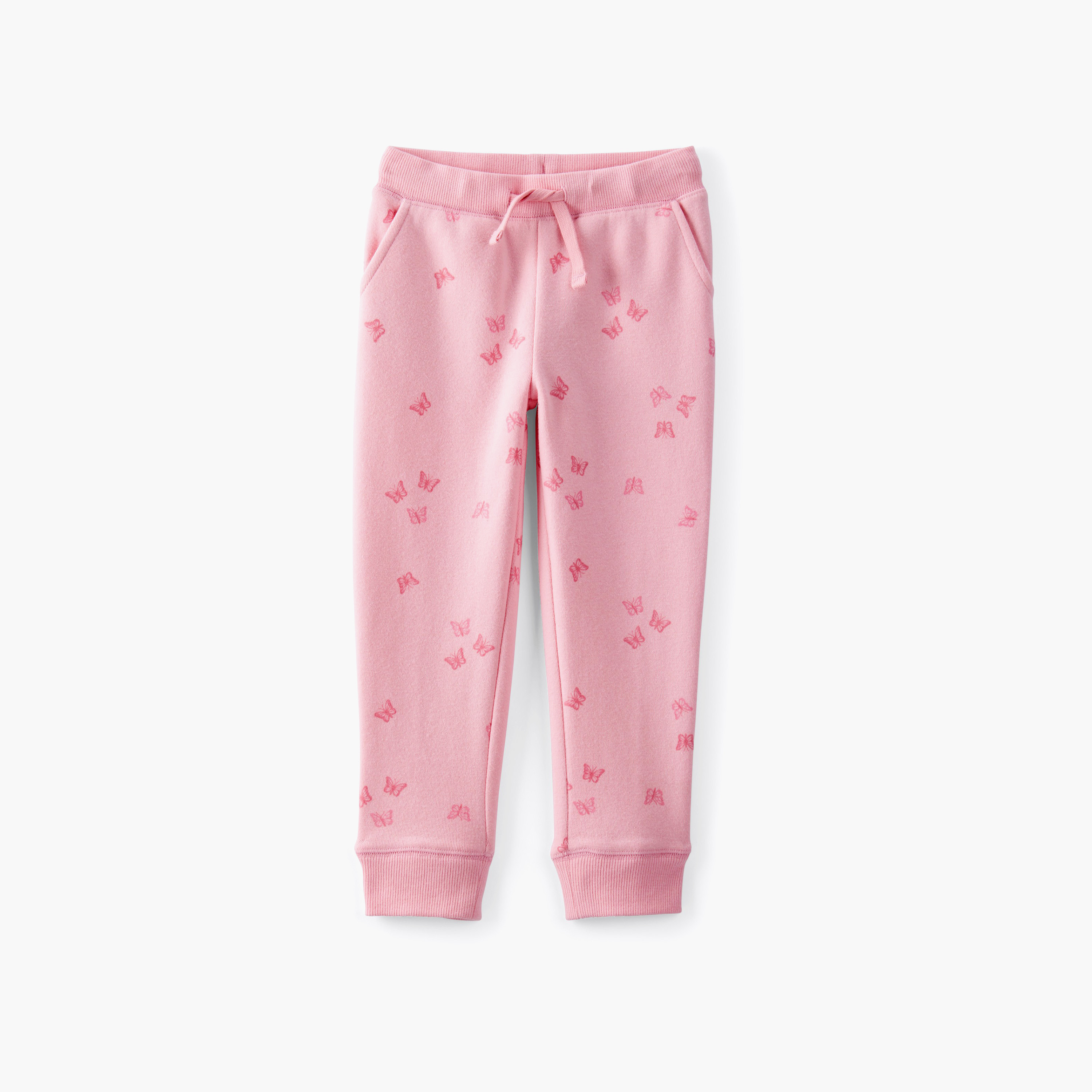 بنطال رياضي (جوغر) مطبوع بخصر مرن وبرباط من أوشكوش-girls-clothing-bottoms-joggersandtrackpants-image-1