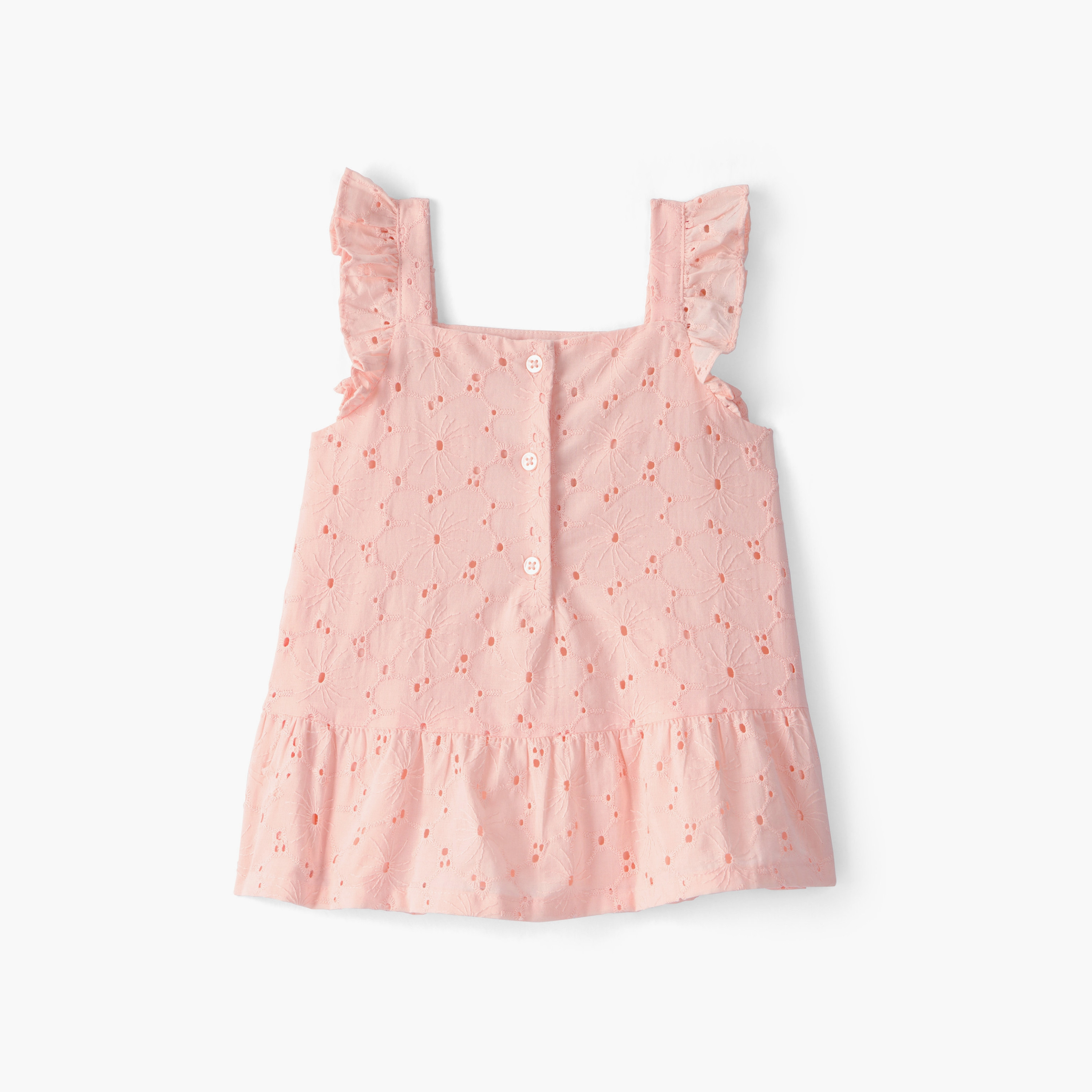 بلوزة بتصميم "آيليت" مفرغ وطبعة زهور بدون أكمام من كارترز-girls-clothing-blousesandshirts-image-1