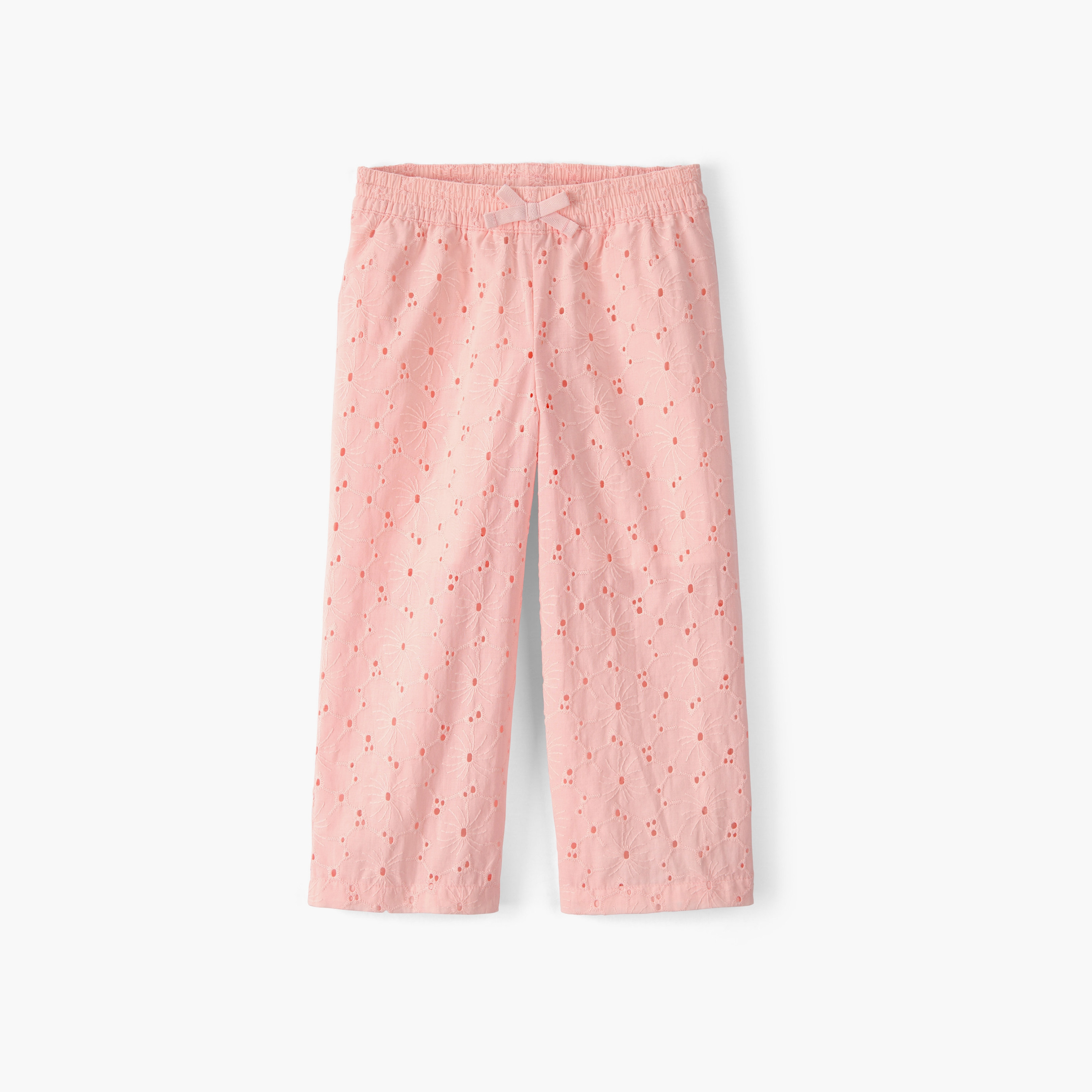 بنطلون بتصميم "آيليت" مفرغ ومطرز من كارترز-girls-clothing-bottoms-joggersandtrackpants-image-1