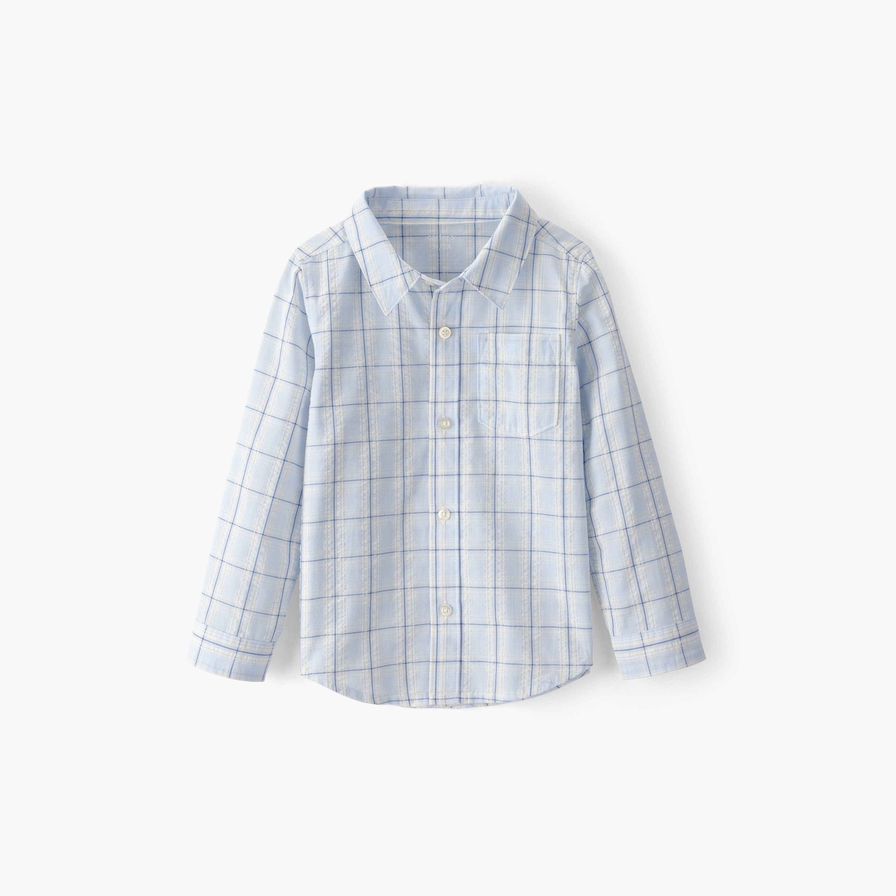 قميص بأزرار وأكمام طويلة بتصميم مربعات (كاروهات) من كارترز-boys-clothing-shirts-image-1