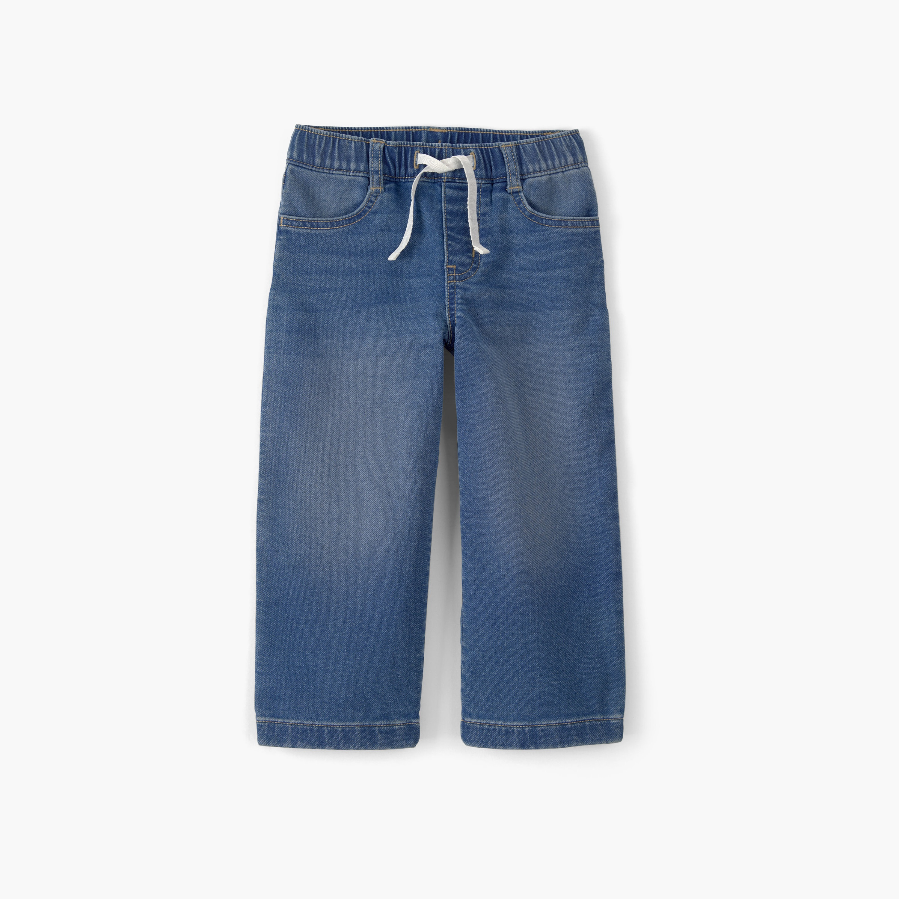 Oshkosh Solid Wide Led Denim Pants-girls-clothing-bottoms-joggersandtrackpants-image-1
