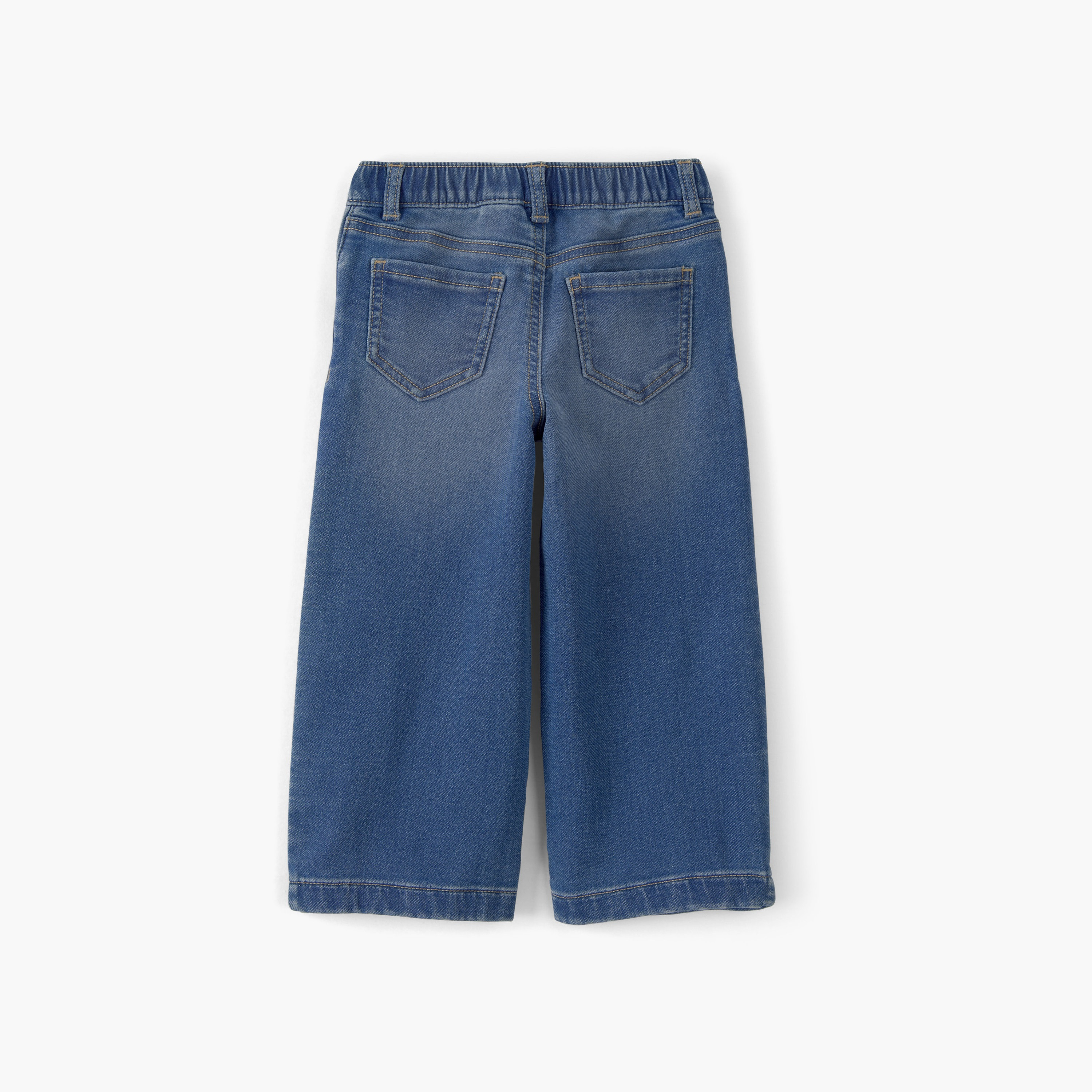 Oshkosh Solid Wide Led Denim Pants-girls-clothing-bottoms-joggersandtrackpants-image-2