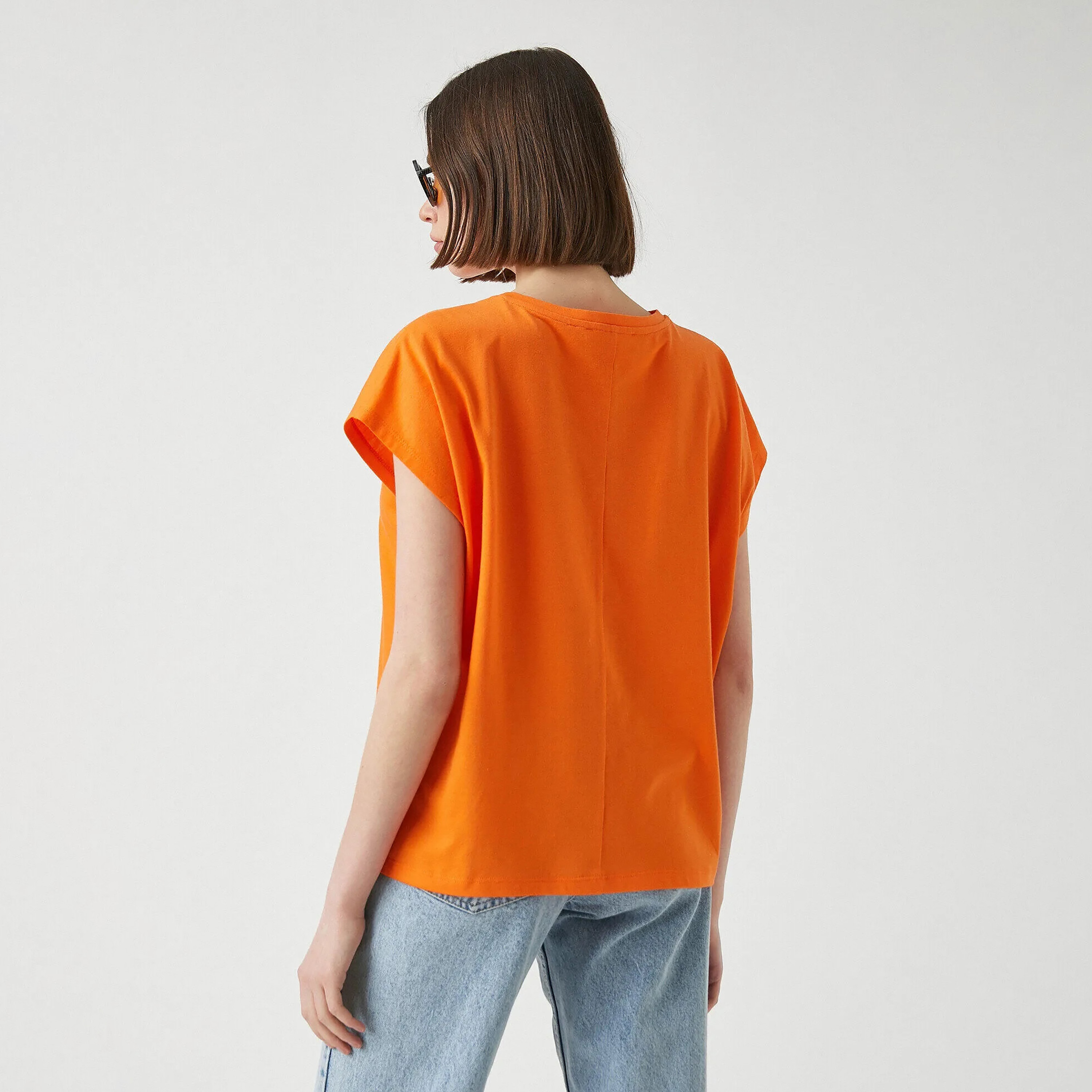 KOTON Orange Women's T-Shirt-women-clothing-tshirts-image-3