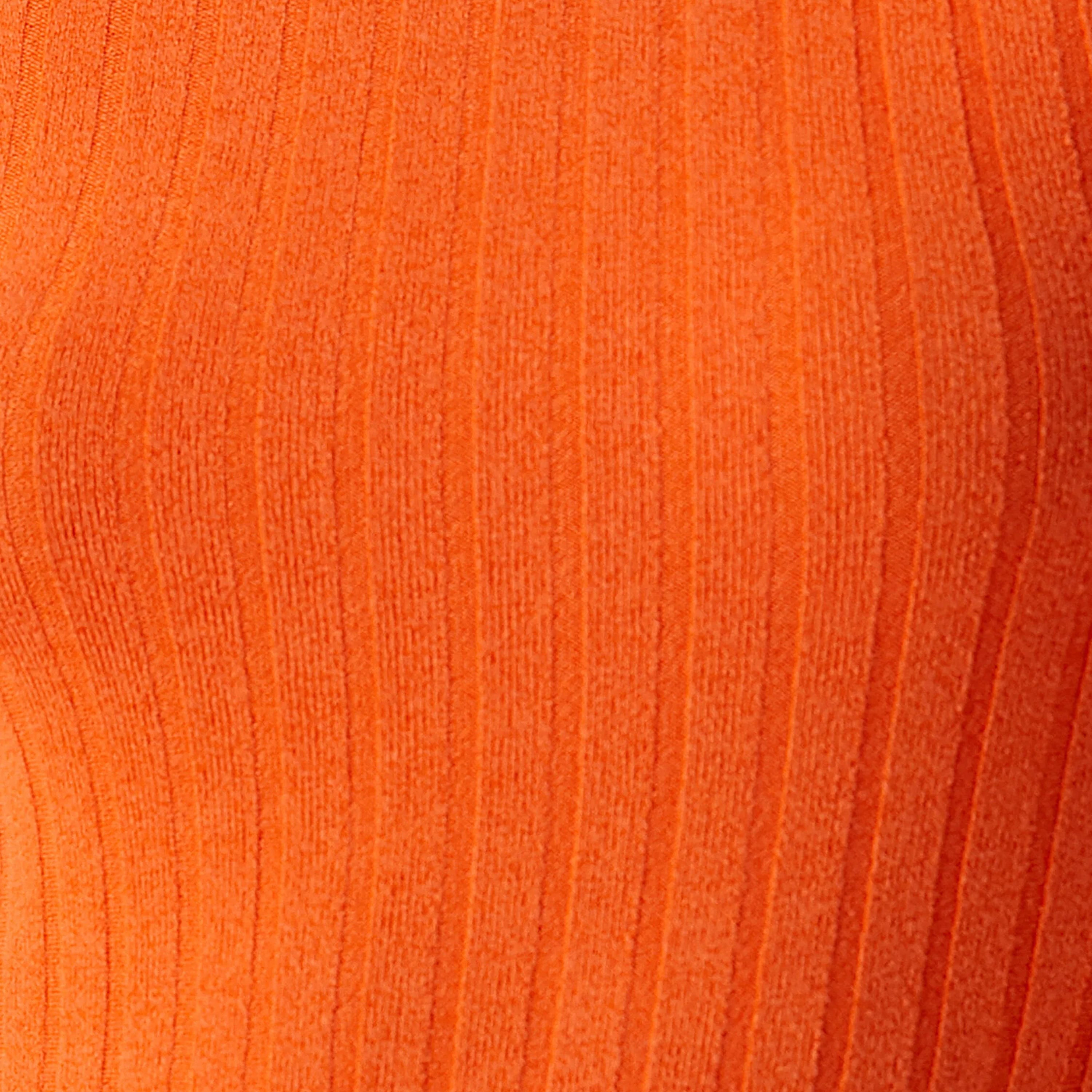 KOTON Orange Ribbed Column Women's Midi Dress-women-clothing-dresses-image-6