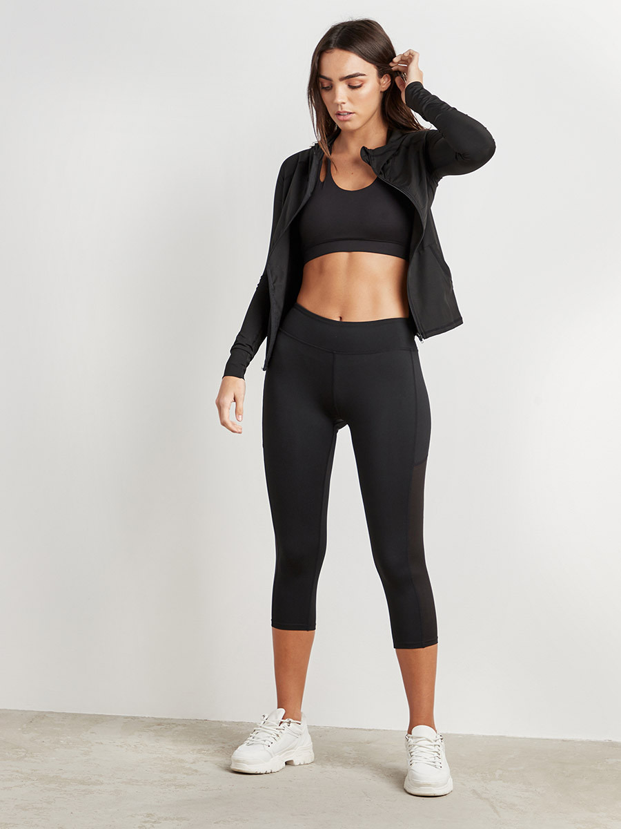 Styli Plain Hooded Jacket with Zip Closure-sports-women-clothing-hoodiesandsweatshirts-image-2