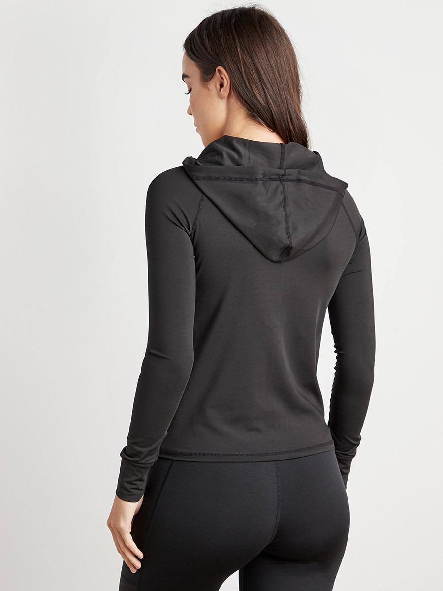 Styli Plain Hooded Jacket with Zip Closure-sports-women-clothing-hoodiesandsweatshirts-image-3