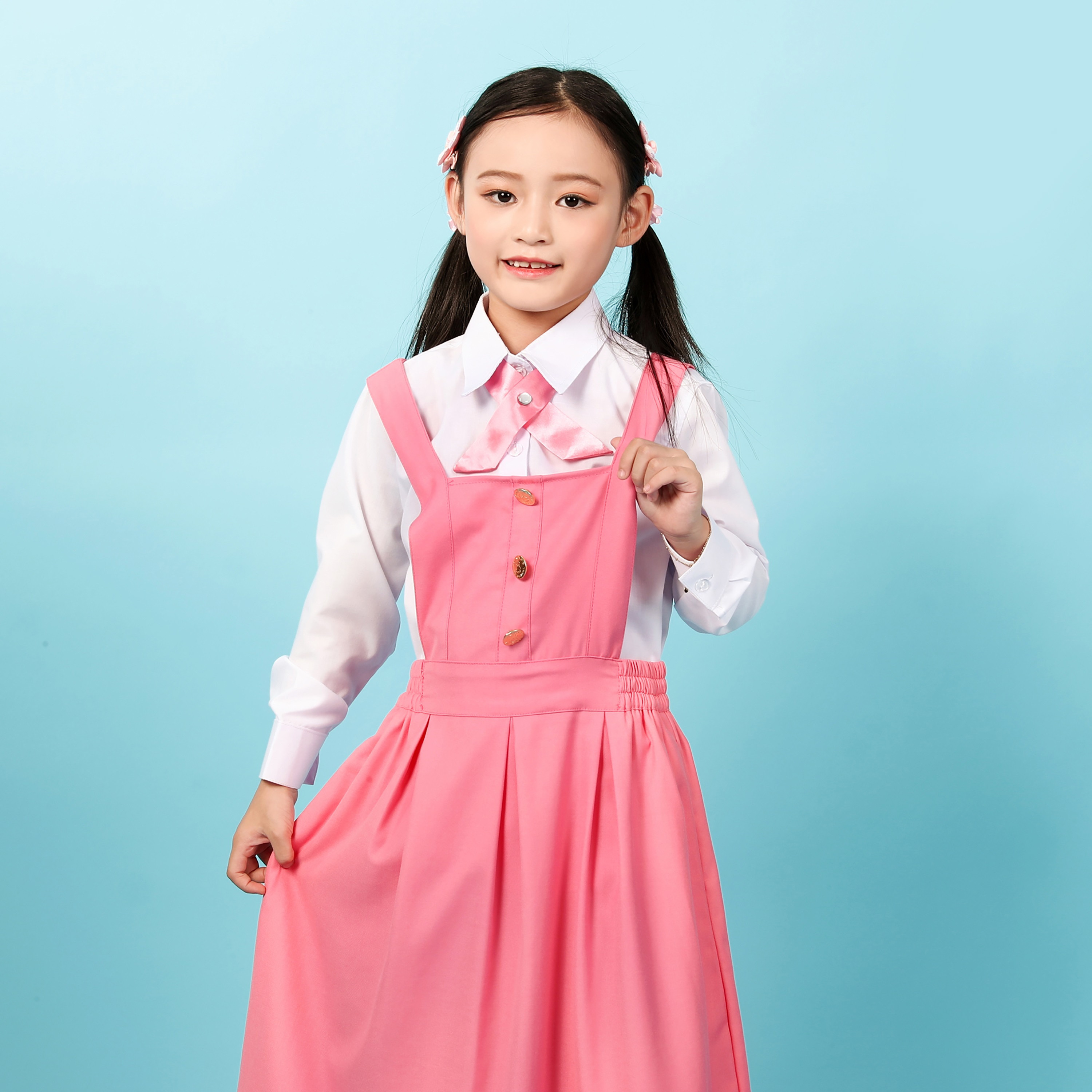 فستان مُوحد للمرحلة الابتدائية بدون أكمام مع ربطة عنق من ماي سكول-girls-clothing-schoolwear-dresses-image-2