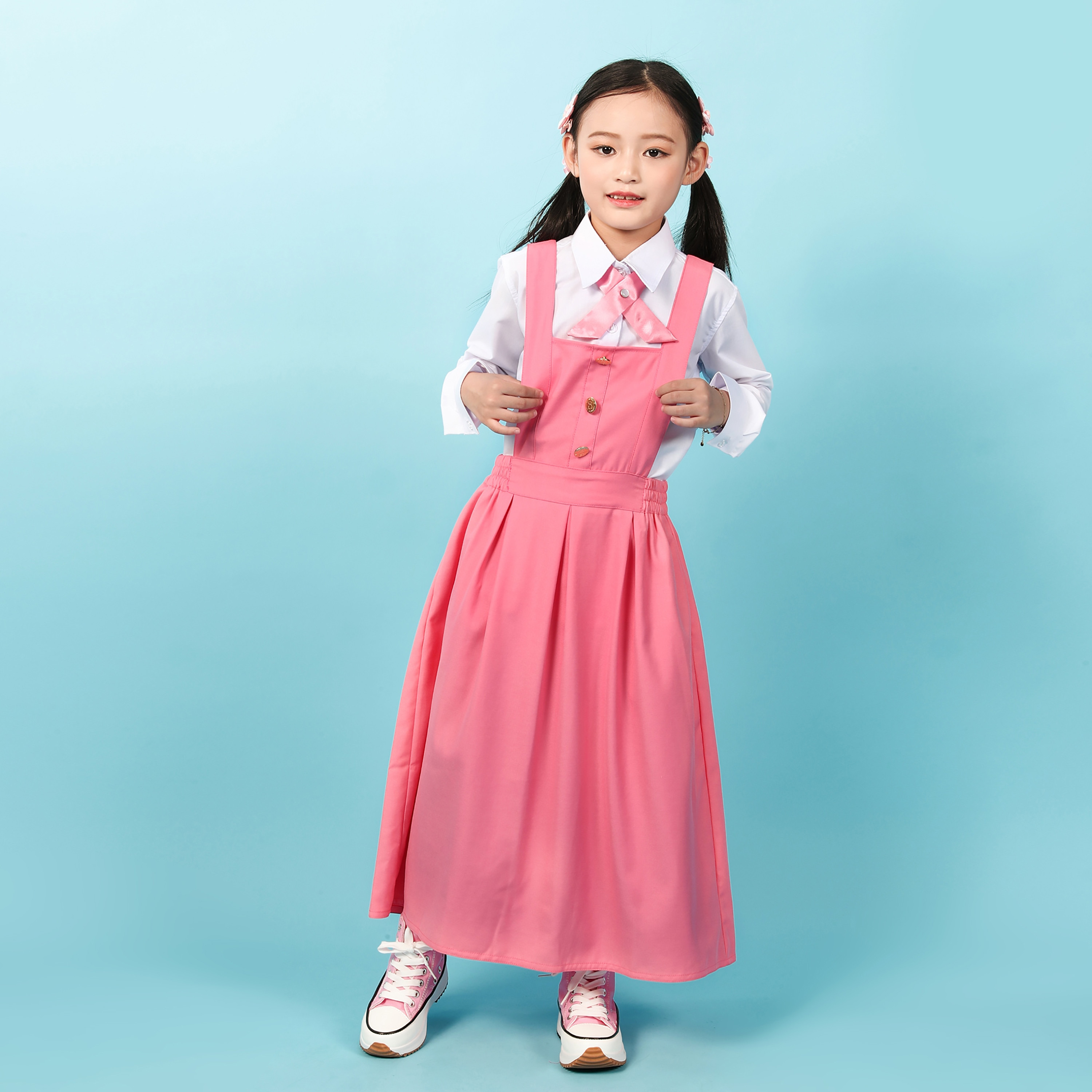 My School Primary School Sleeveless Uniform Dress with Tie-girls-clothing-schoolwear-dresses-image-4