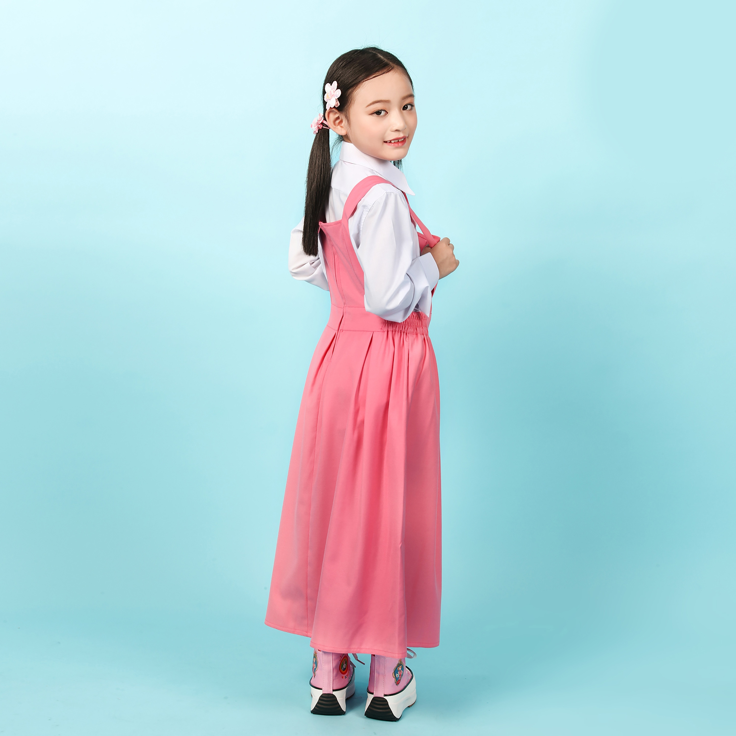 فستان مُوحد للمرحلة الابتدائية بدون أكمام مع ربطة عنق من ماي سكول-girls-clothing-schoolwear-dresses-image-5
