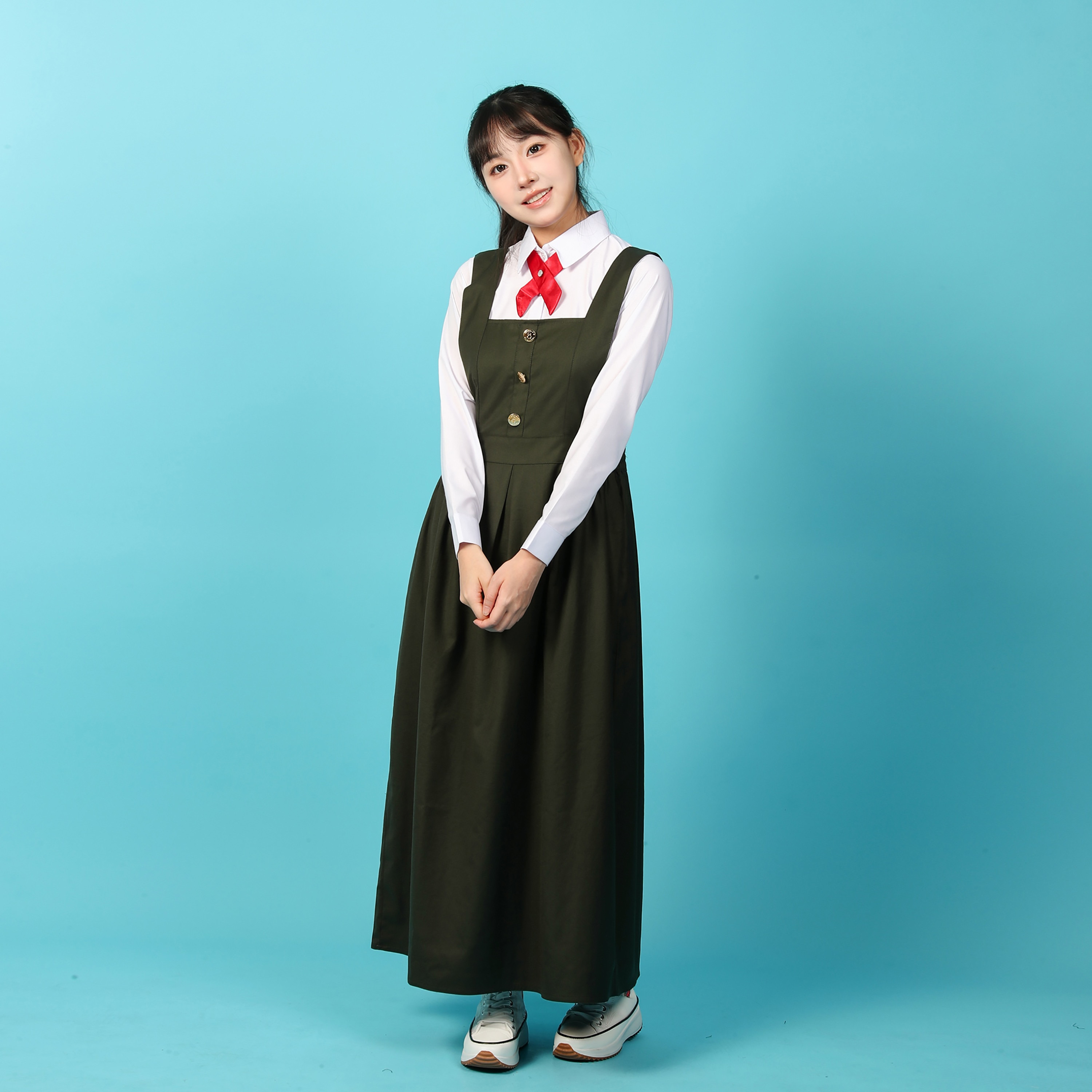 My School Sleeveless Uniform Dress with Tie-girls-clothing-schoolwear-dresses-image-2