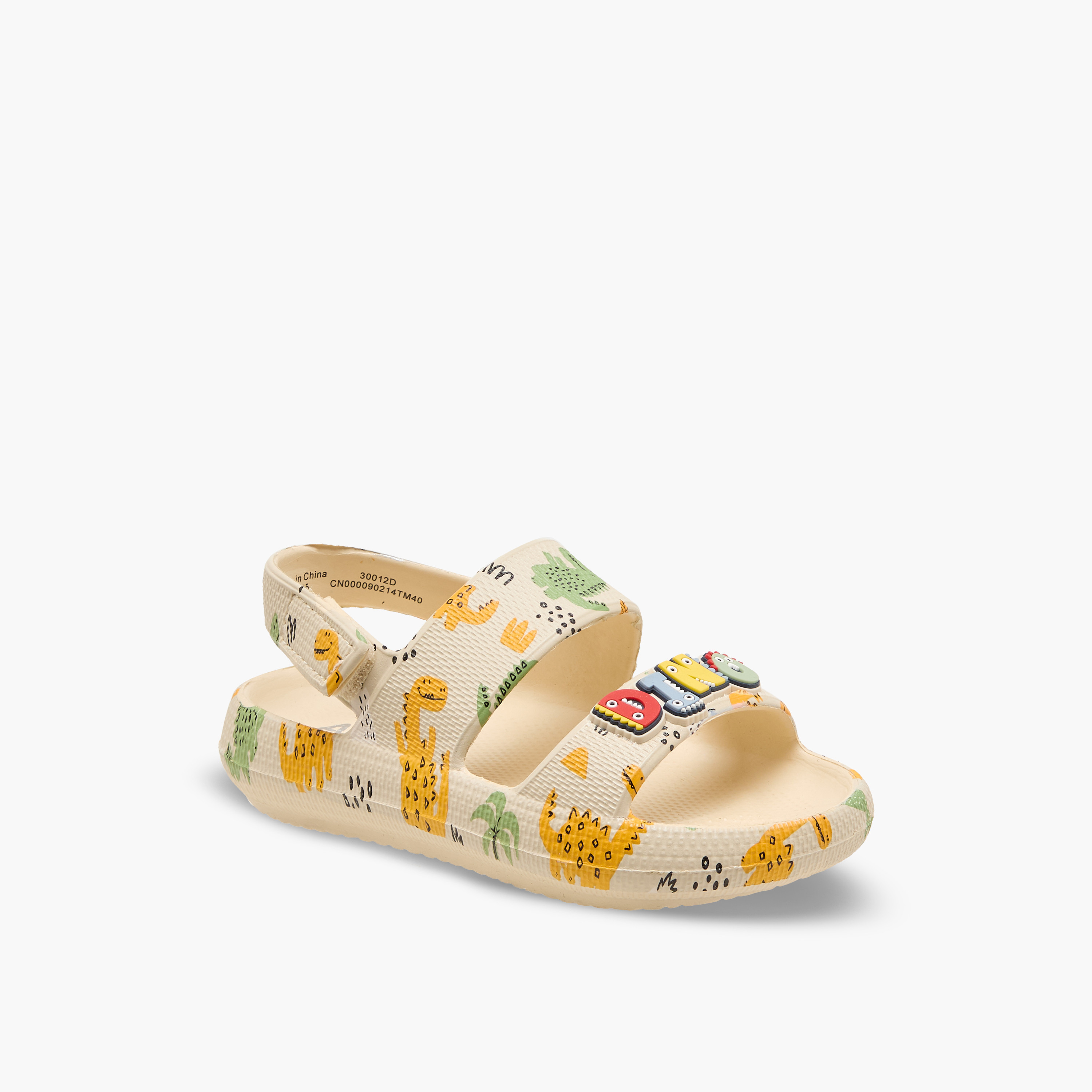 Aqua Boys Dinosaur Print Hook & Loop Sandals-boys-shoes-sandals-image-2