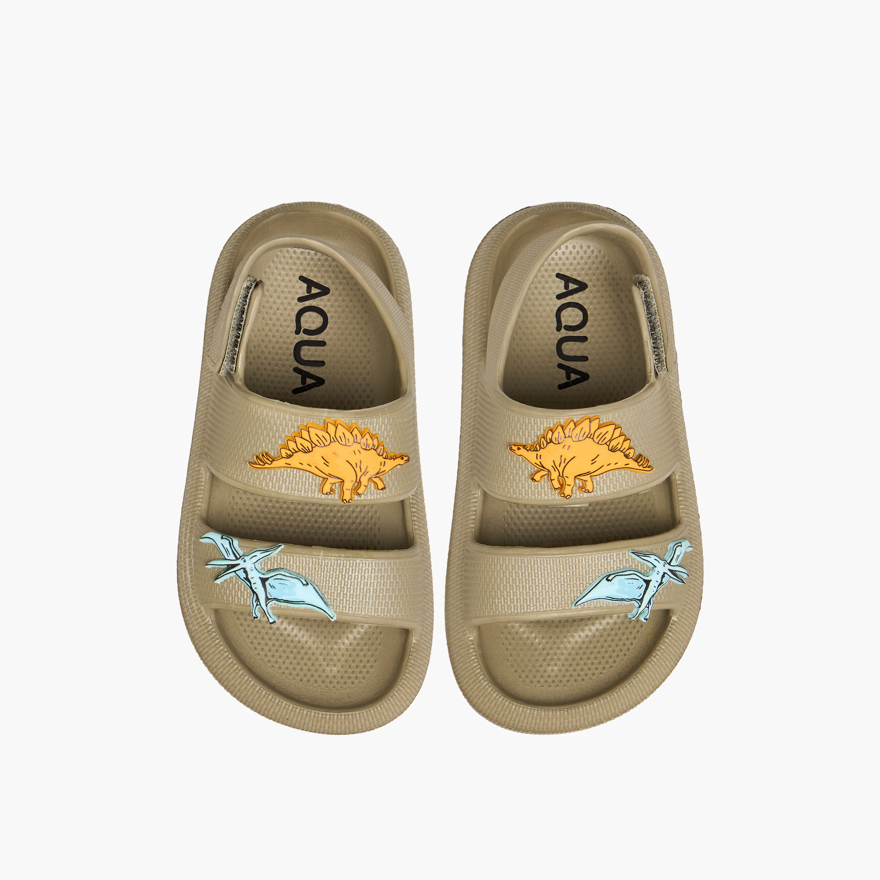 Aqua Boys Dinosaur Applique Clogs-boys-shoes-flipflopsandslides-image-1
