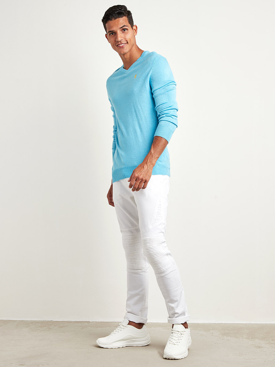 Plain V Neck Long Sleeves Jumper-men-clothing-sweatersandpullovers-image-3