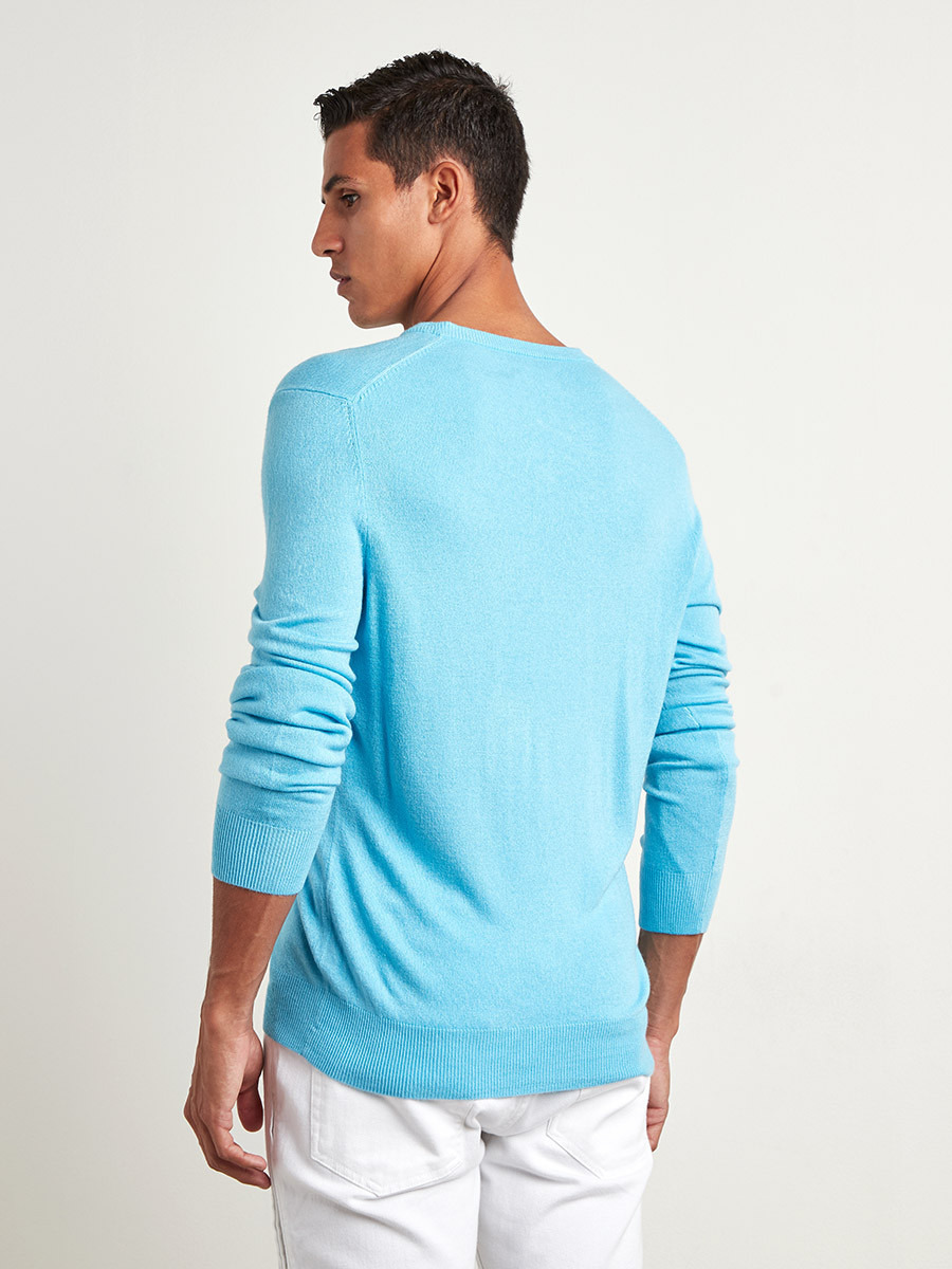Plain V Neck Long Sleeves Jumper-men-clothing-sweatersandpullovers-image-4