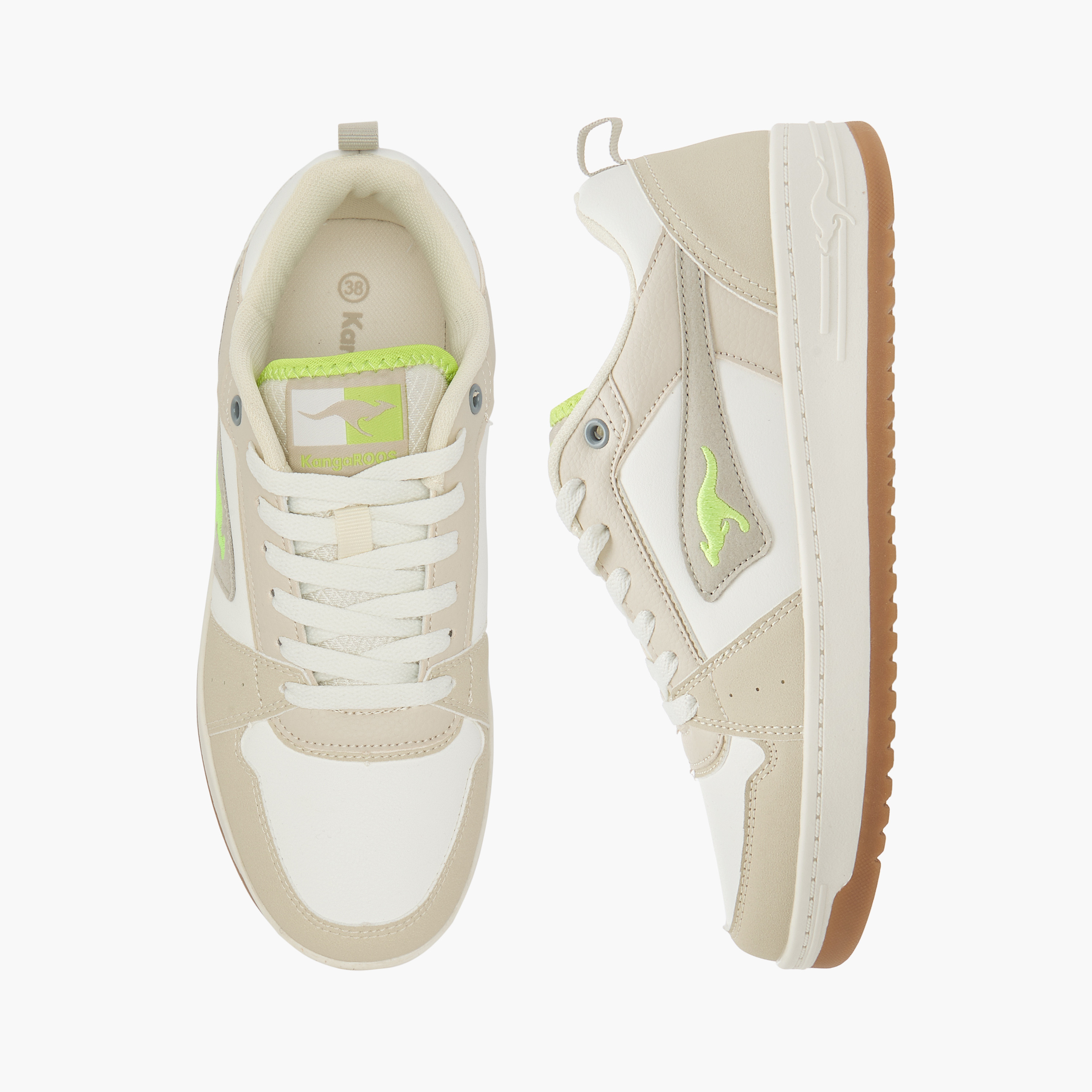 KangaROOS Women's Panelled Sneakers with Lace-Up Closure-women-shoes-sneakers-image-1