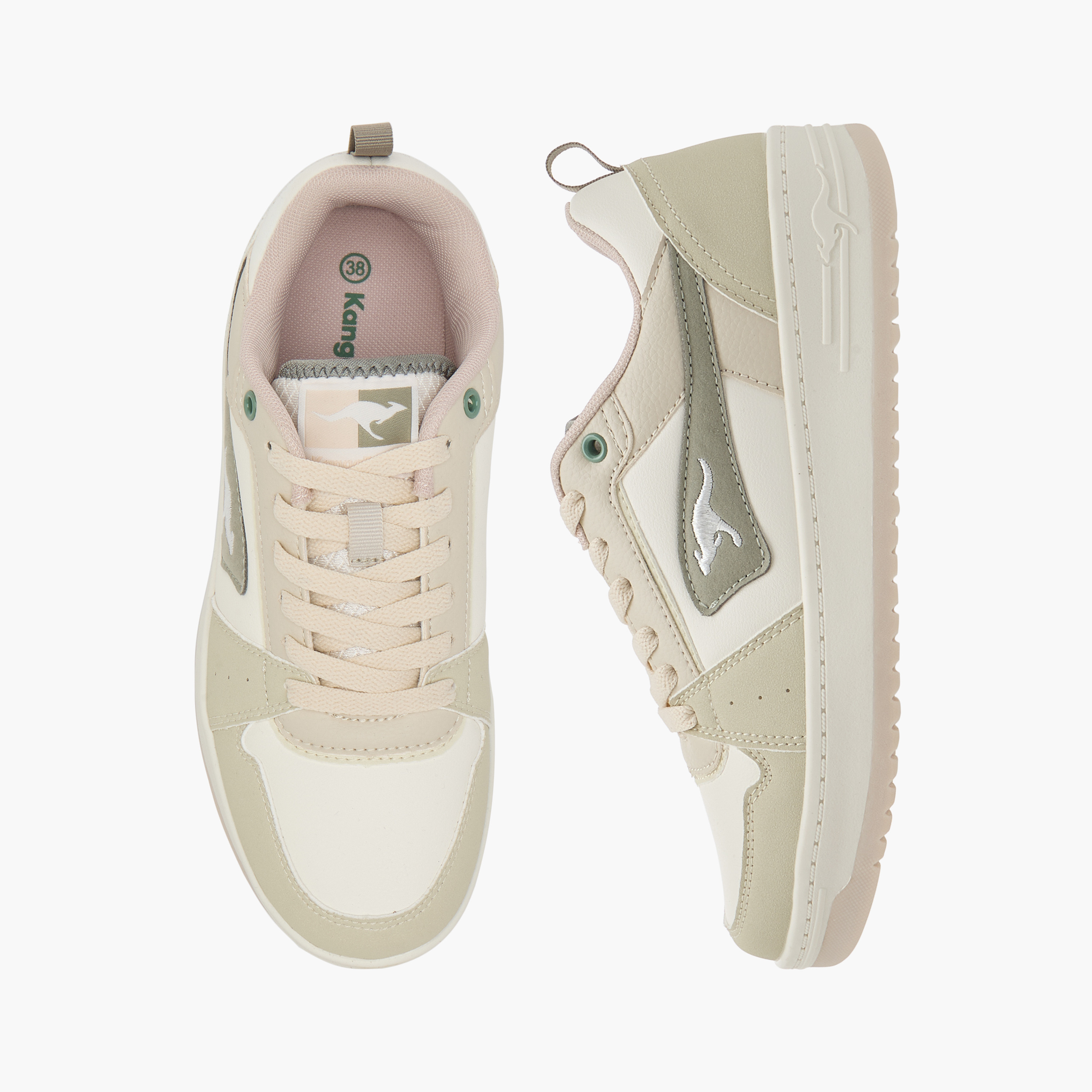 KangaROOS Women's Panelled Sneakers with Lace-Up Closure-women-shoes-sneakers-image-1
