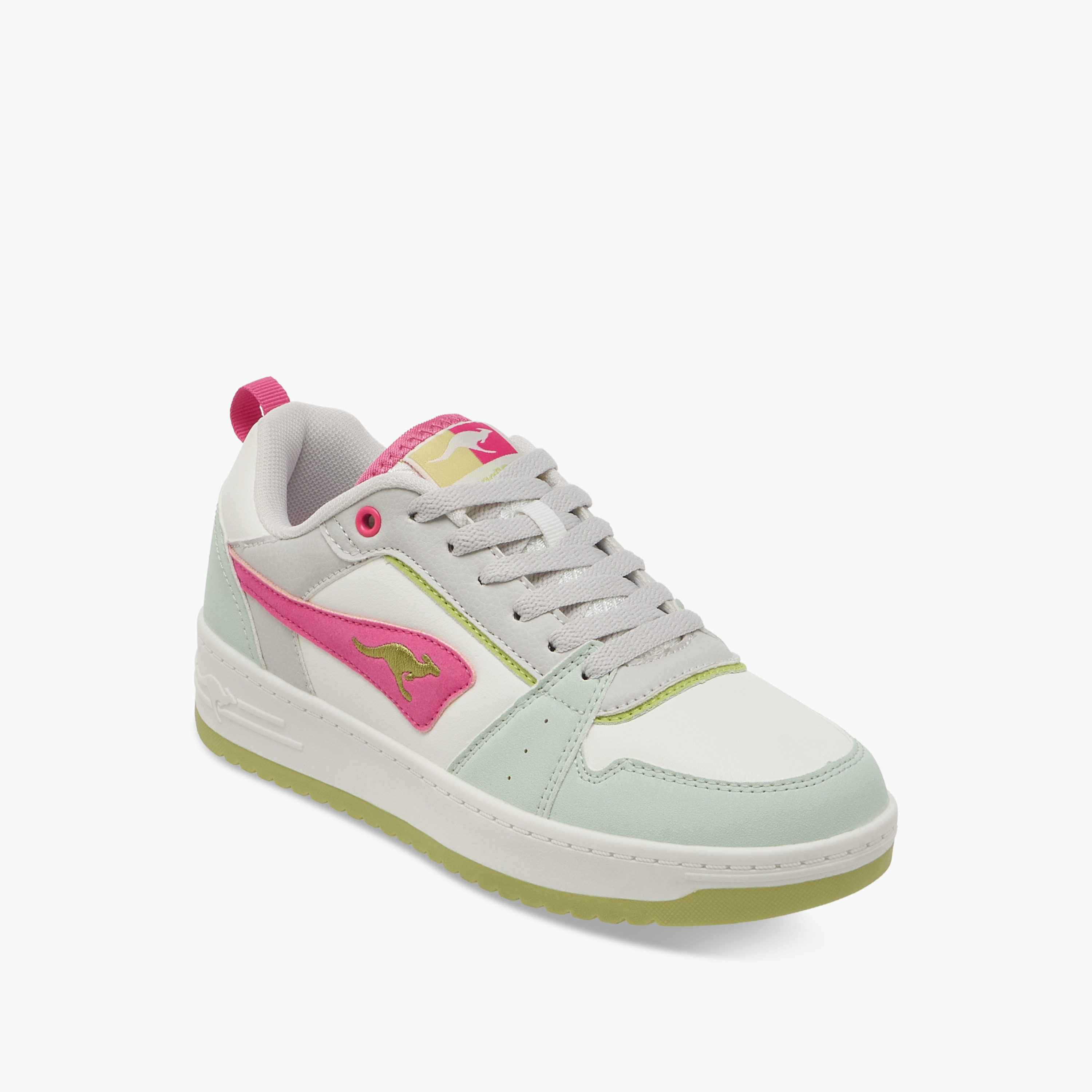 KangaROOS Women's Panelled Sneakers with Lace-Up Closure-women-shoes-sneakers-image-2