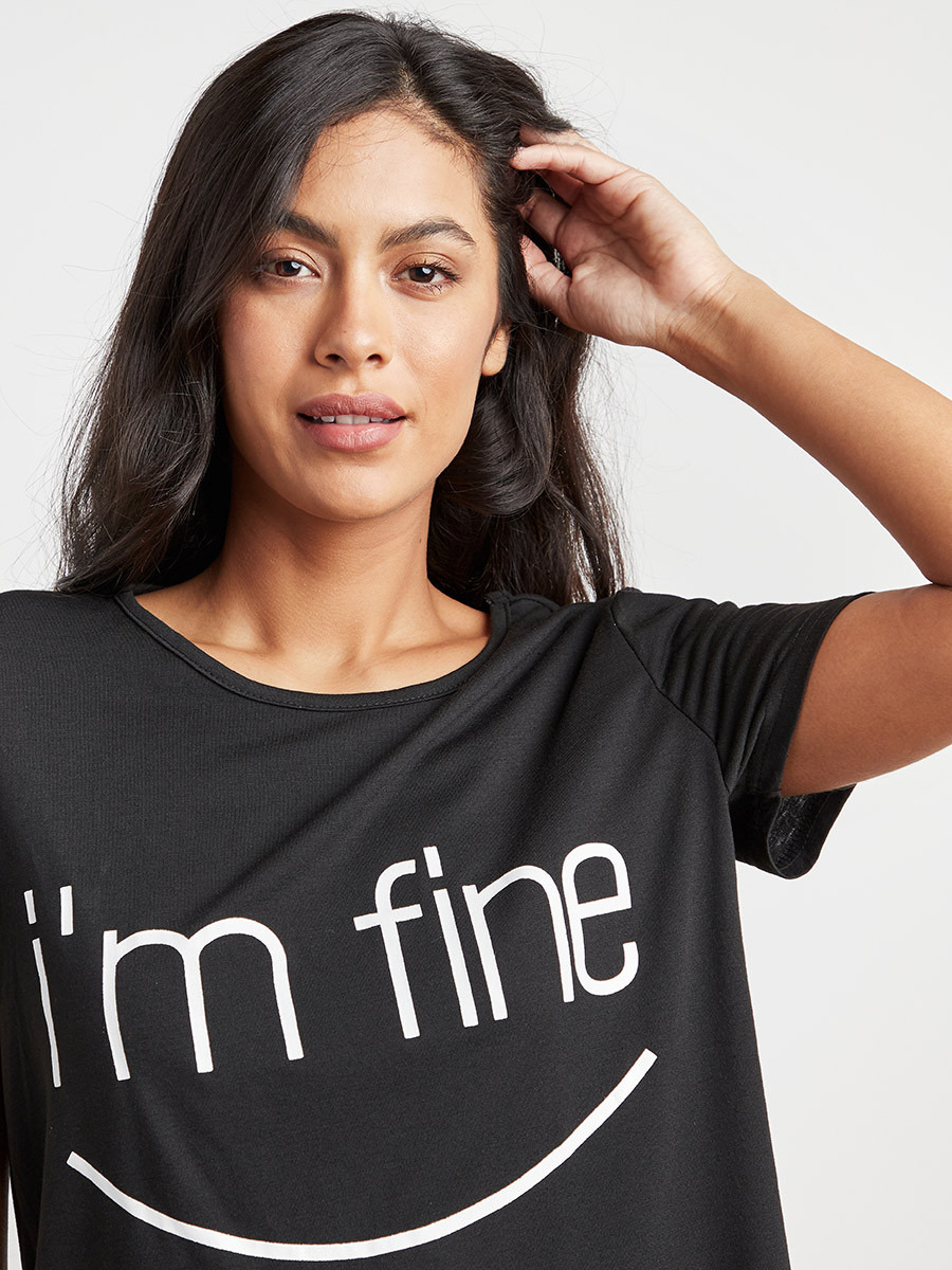 Styli Printed Round Neck T-Shirt and Shorts Set-women-clothing-nightwear-pyjamas-longsets-image-2