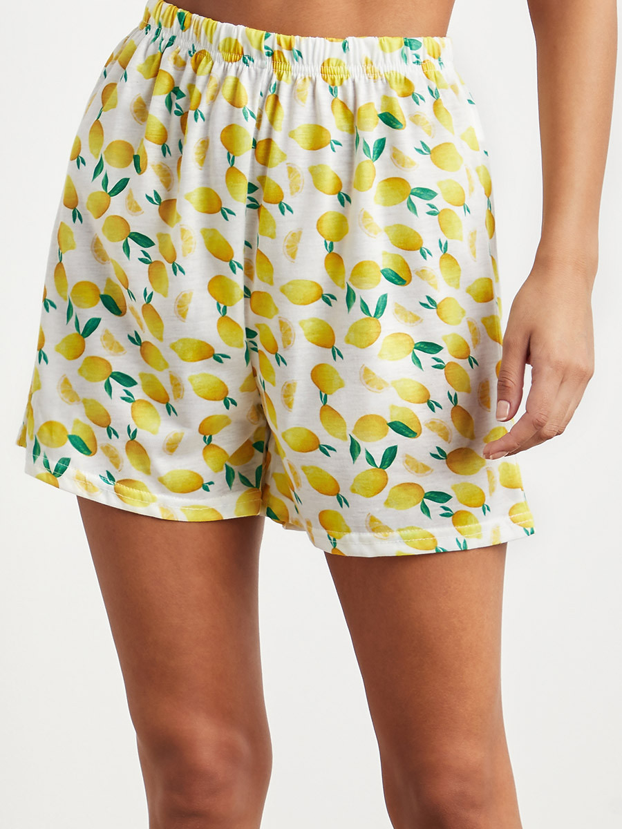طقم بيجاما تيشرت كت وشورت من ستايلي-women-clothing-nightwear-pyjamas-bottoms-image-6