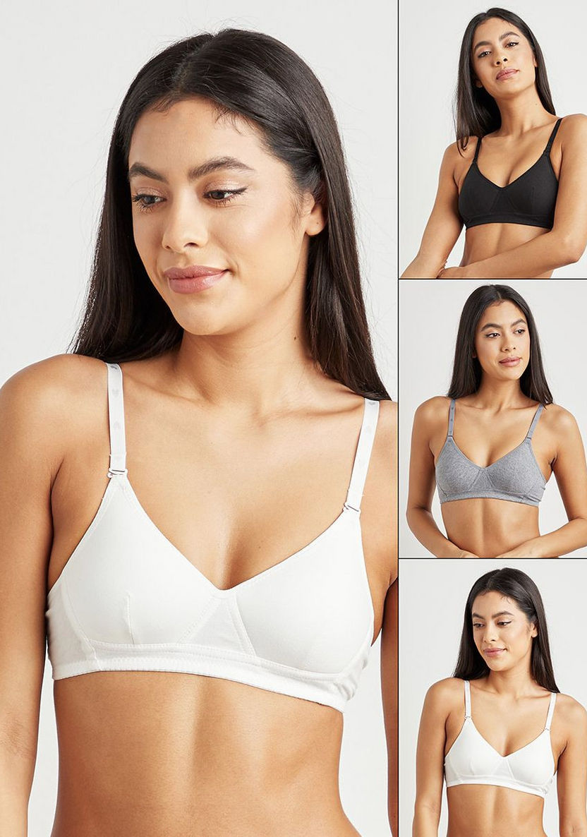 Buy Women's Styli Set of 3 - Soft Cotton Non-Wired T-shirt Bra with  Multiway Strap Online