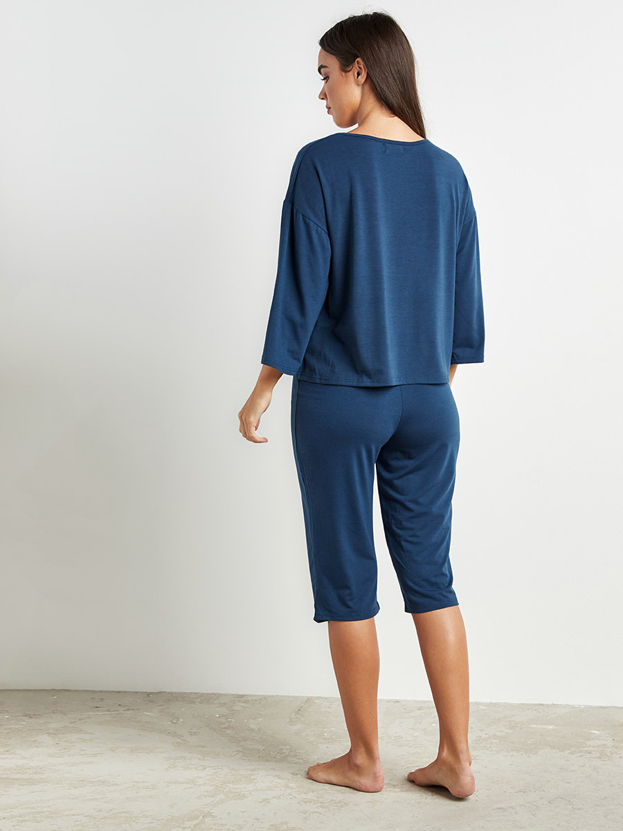 طقم بيجاما تيشرت مطبوع وبنطال من ستايلي-women-clothing-nightwear-pyjamas-bottoms-image-3
