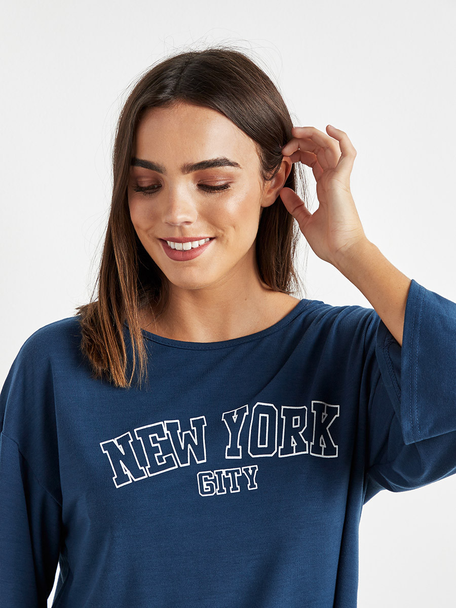 طقم بيجاما تيشرت مطبوع وبنطال من ستايلي-women-clothing-nightwear-pyjamas-bottoms-image-6