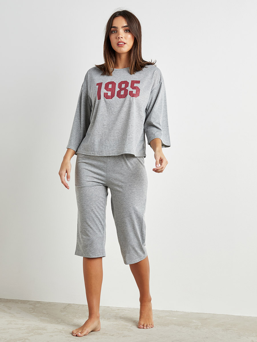 Styli Printed T-shirt and 3/4 Pyjama Set-women-clothing-nightwear-pyjamas-bottoms-image-1