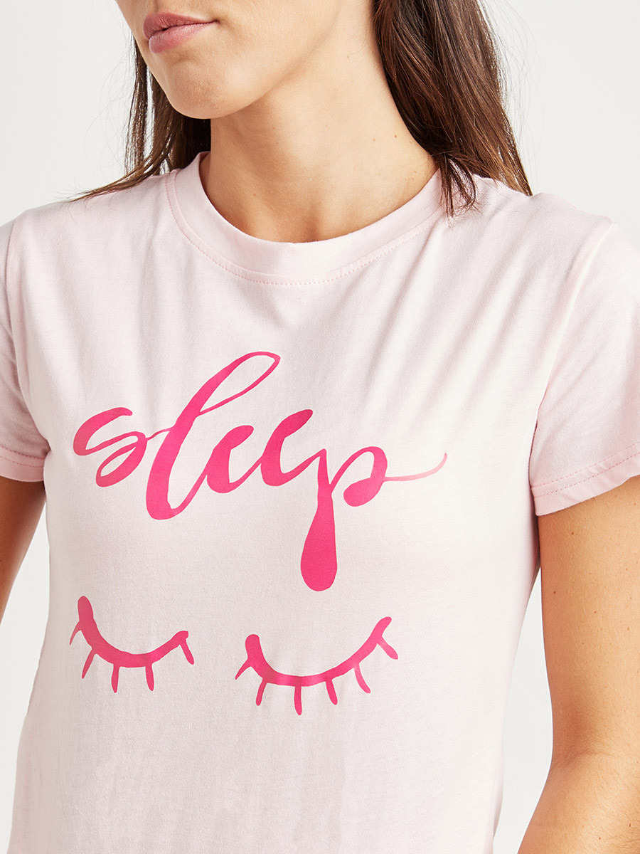 Styli Printed T-shirt an Striped Pyjama Set-women-clothing-nightwear-pyjamas-bottoms-image-4